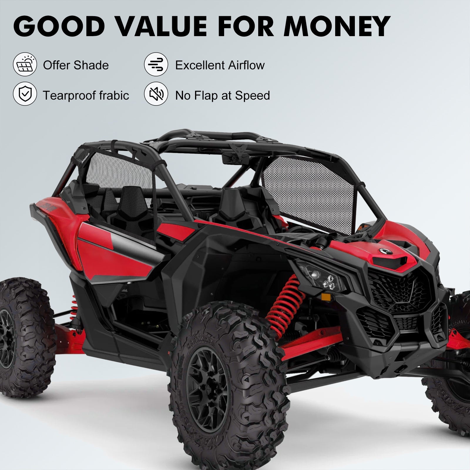 UTV Side Window Shade Shield Nets Sunshade Mesh For Can-Am X3