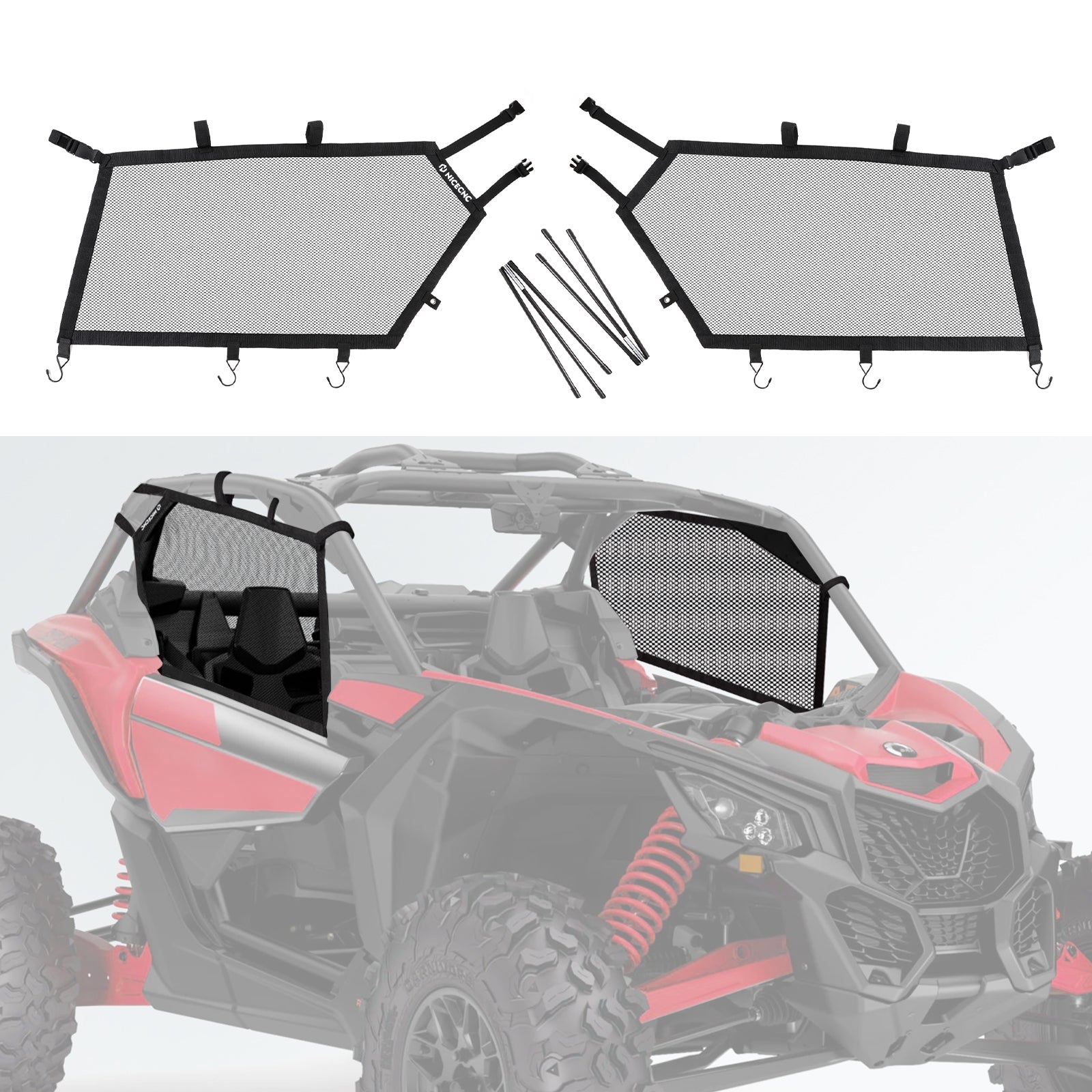 UTV Side Window Shade Shield Nets Sunshade Mesh For Can-Am X3