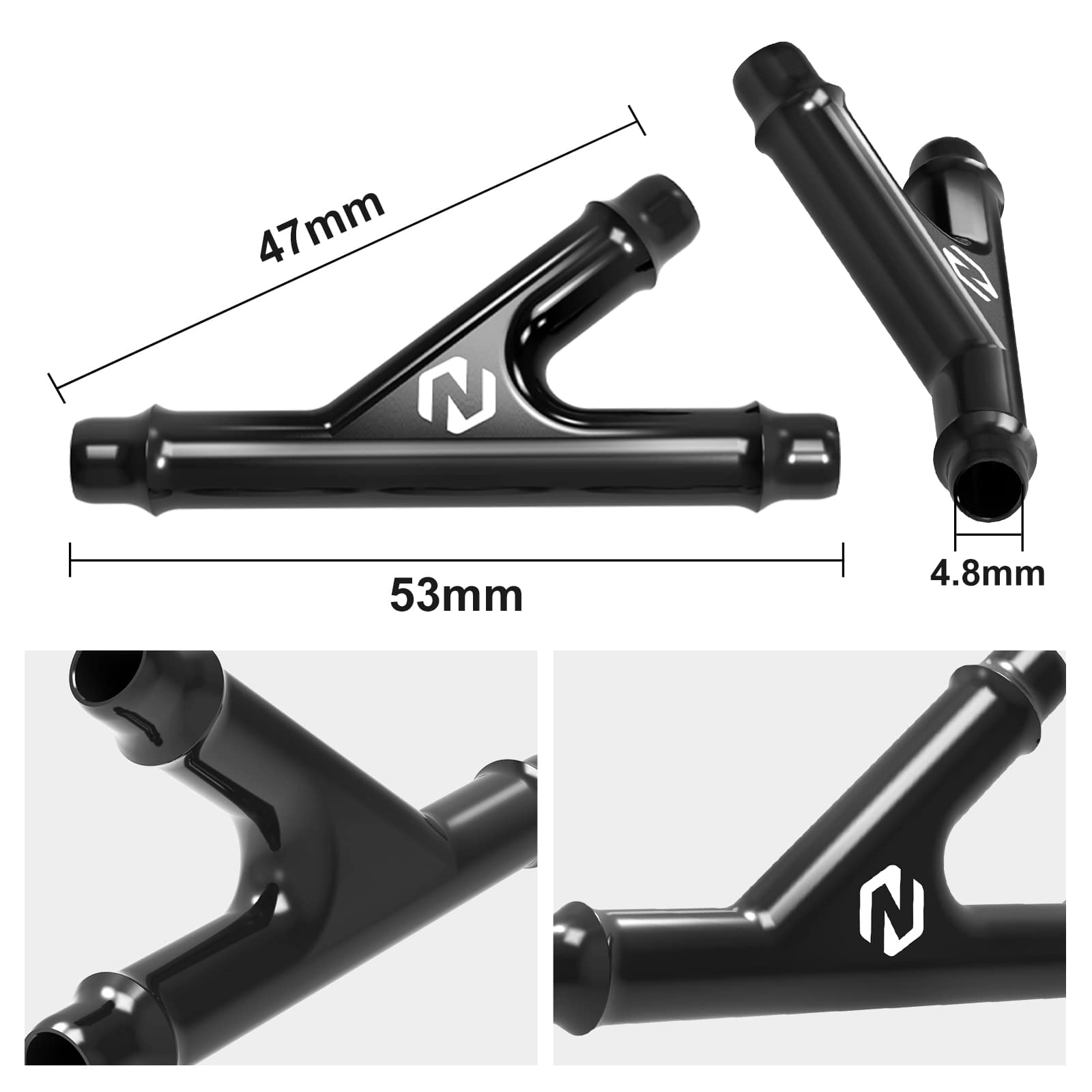Aluminum Y Fitting with Hose Clamps for Can Am Maverick X3