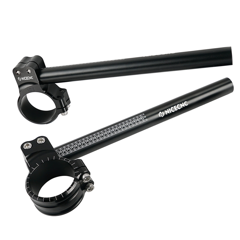 NiceCNC Black Aluminum 7/8 Clip-On Handlebars For 41mm Fork Tubes – Fits Honda, Kawasaki, Suzuki