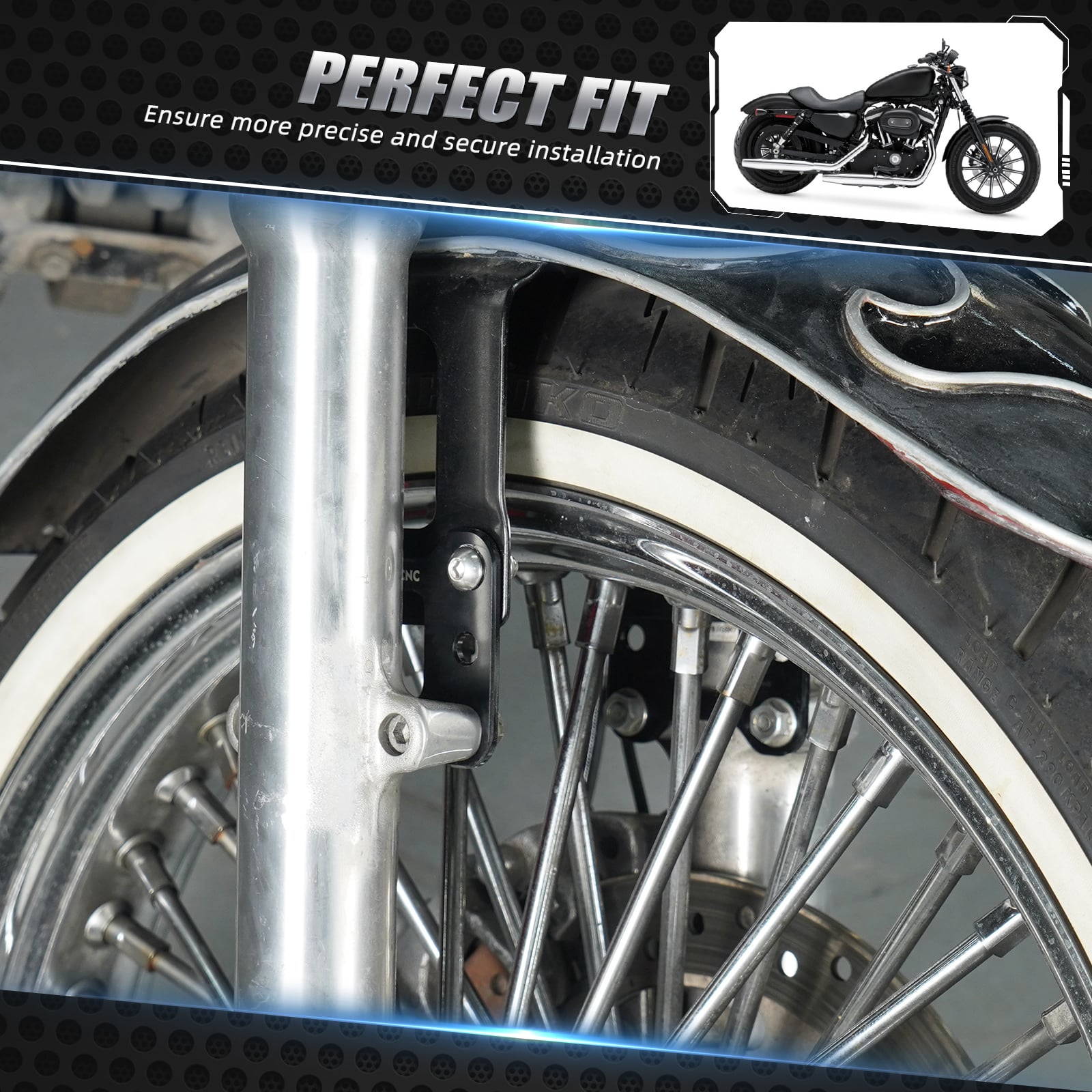 Front Fender Riser Lift Bracket Kit For Harley Sportster 1200 72 48 XL Iron 883 XL883N