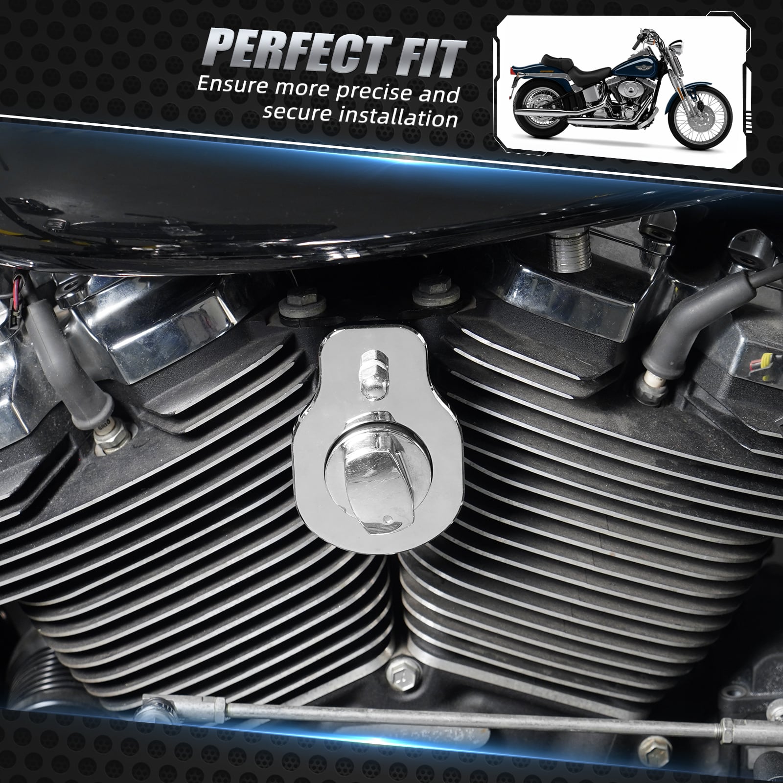 Chrome Ignition Switch Relocation Mount Bracket For Harley Road King Street Glide