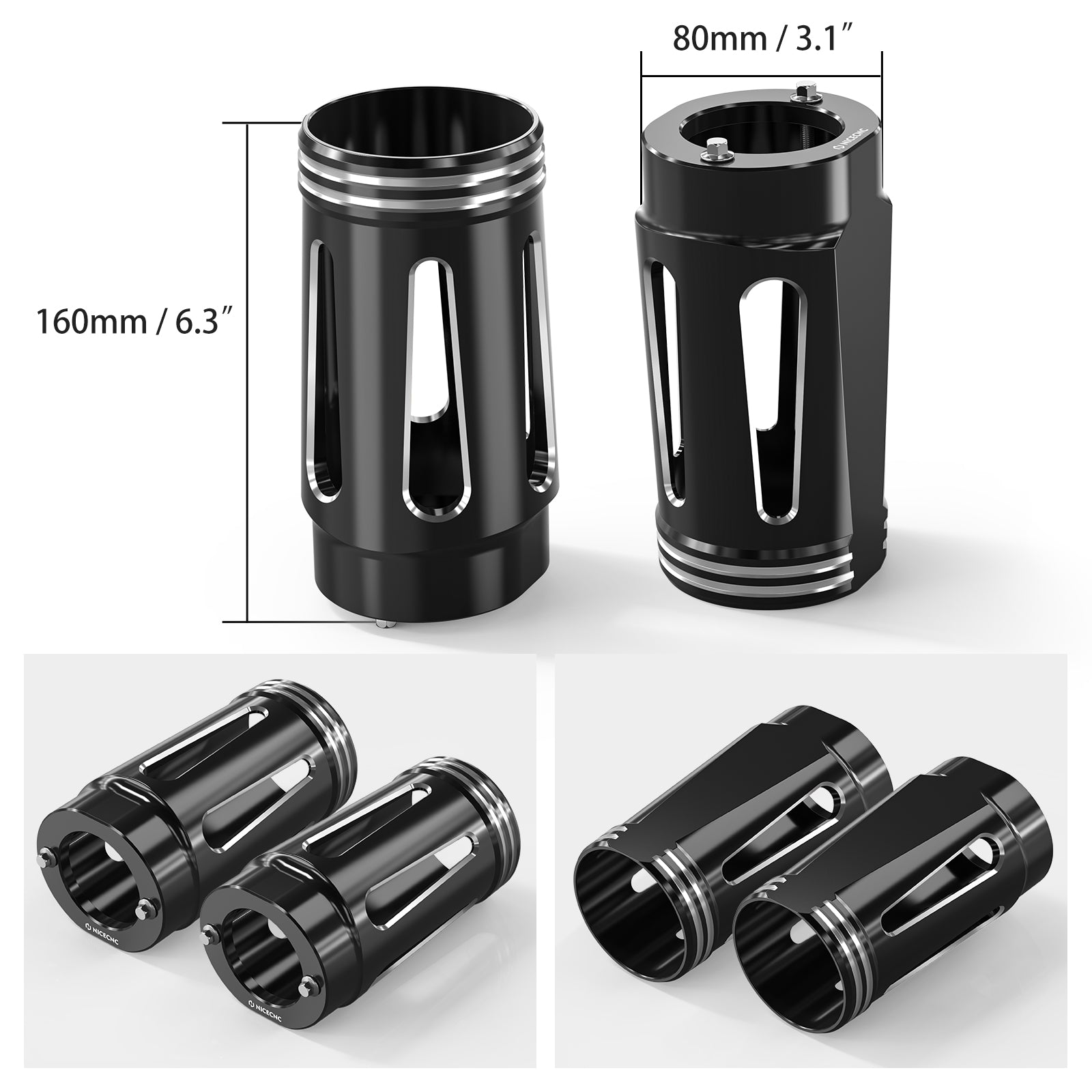 Front Fork Tube Slider Covers For Harley Road King Street Glide Freewheeler Ultra Limited