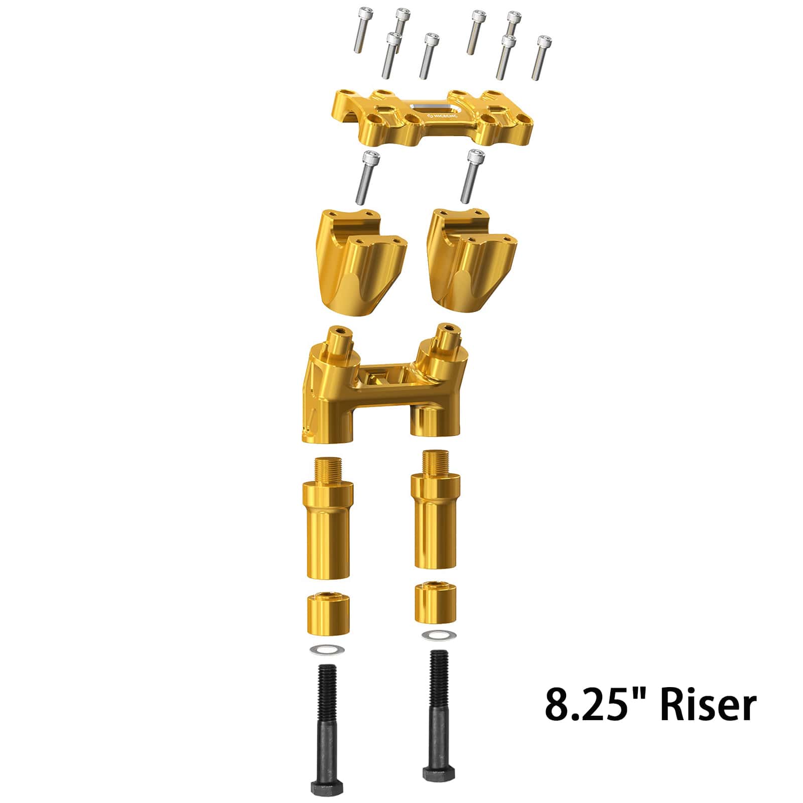 Modular Kickback Isolated Handlebar Riser 8"/ 7"/6"/5" Backward 1.5" for Harley Davidson