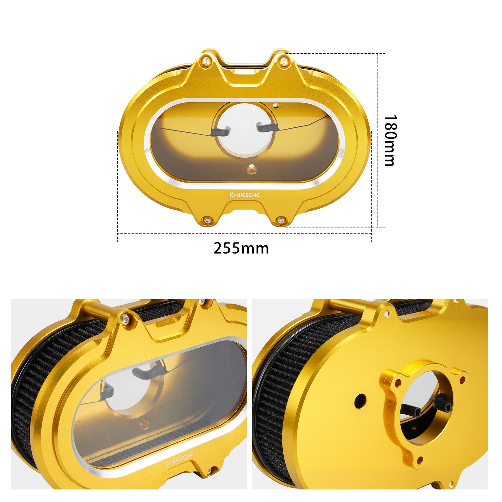 M8 Transparent Air Cleaner Intake Filter Kit For Harley Road King Electra Street Glide