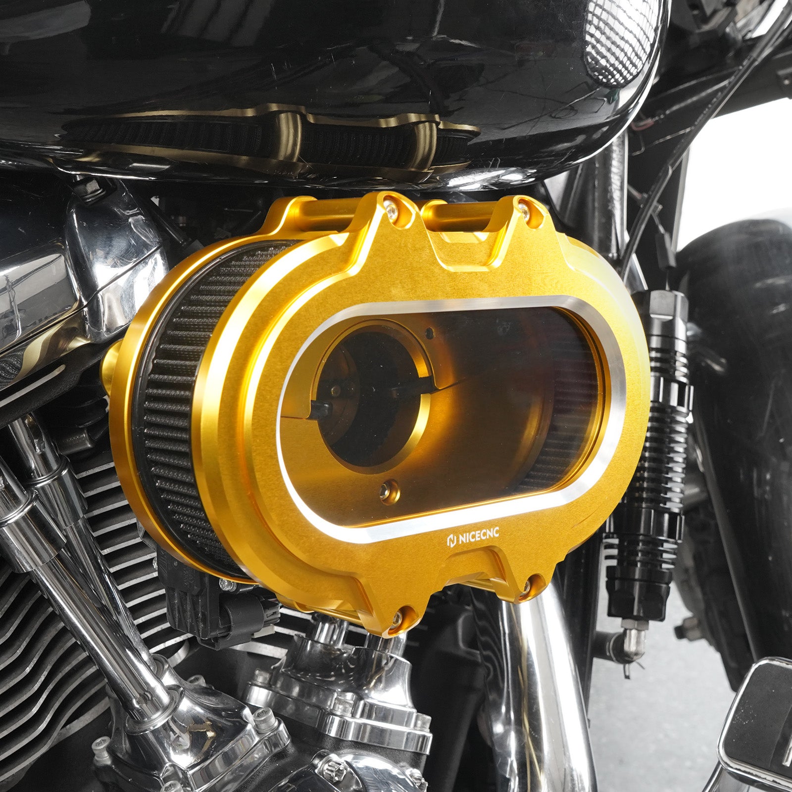 M8 Clear Air Cleaner Intake Filter Kit For Harley Softail Street Bob Low Rider Heritage