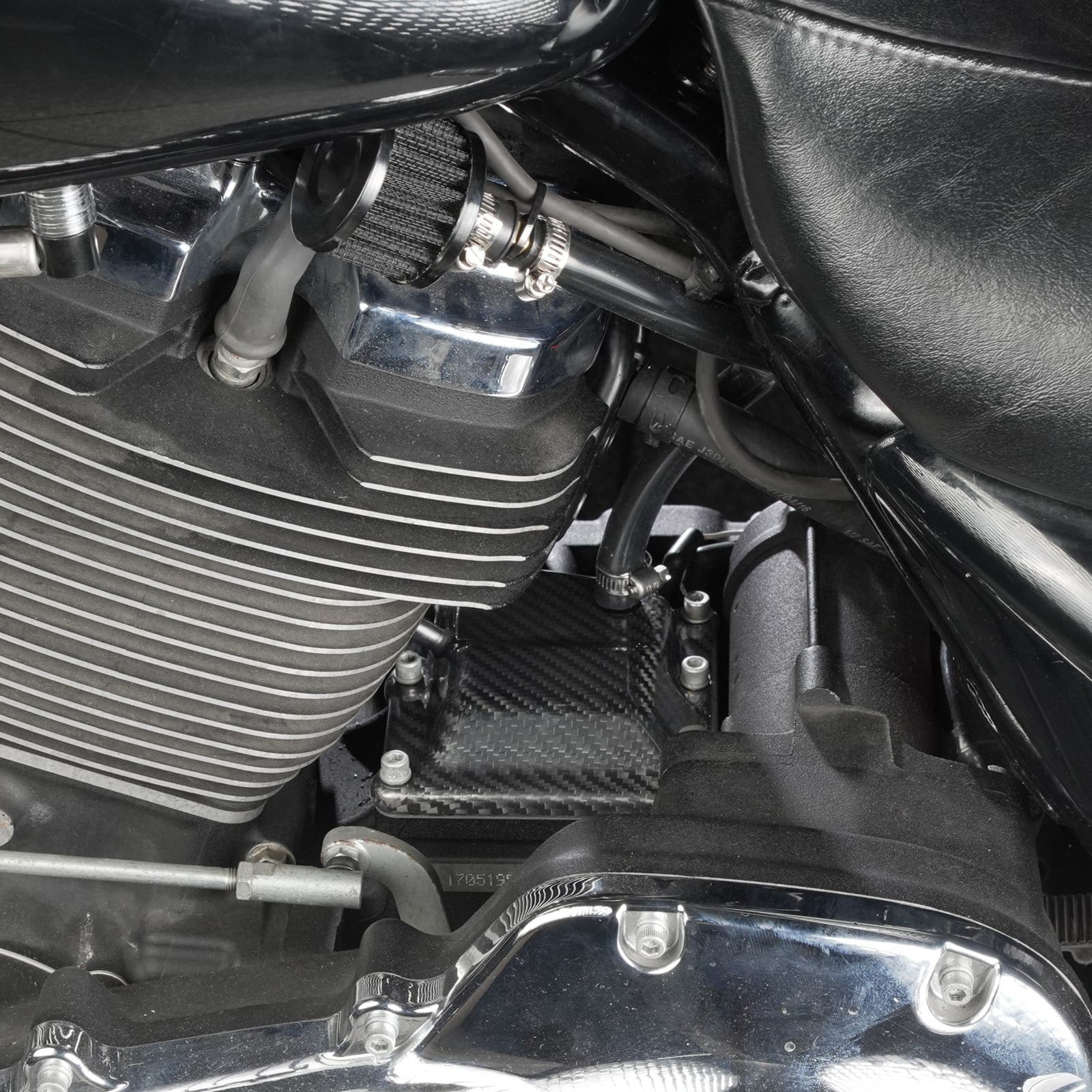 Carbon Fiber Shell M8 Vented Transmission Top Cover For Harley Road King Street Glide