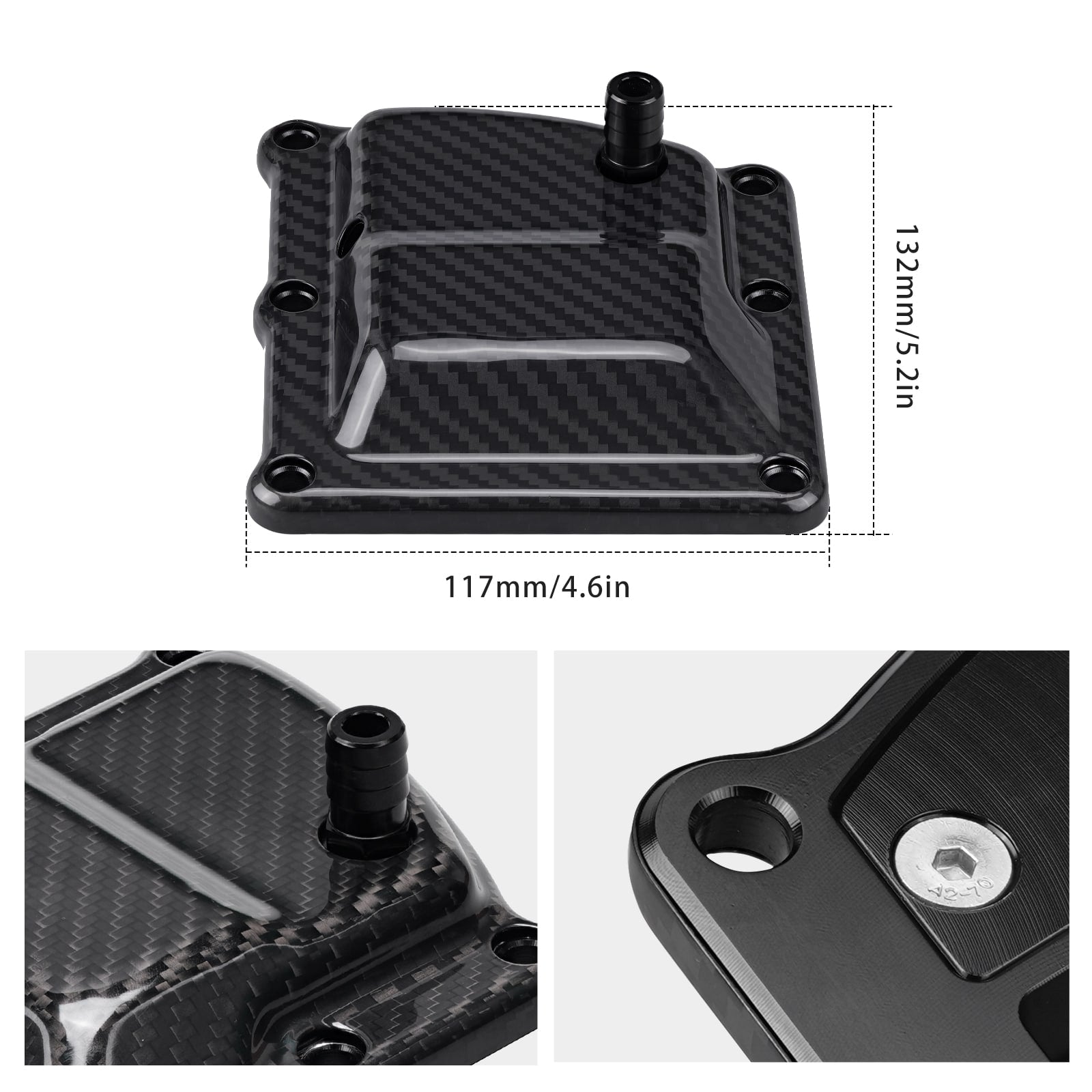 Carbon Fiber Shell M8 Vented Transmission Top Cover For Harley Road King Street Glide