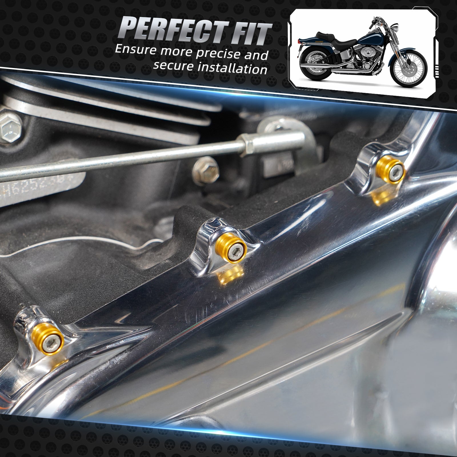 M8 Primary Cover Bolt Caps Decorative Trim Rings For Harley Road King Electra Street Glide