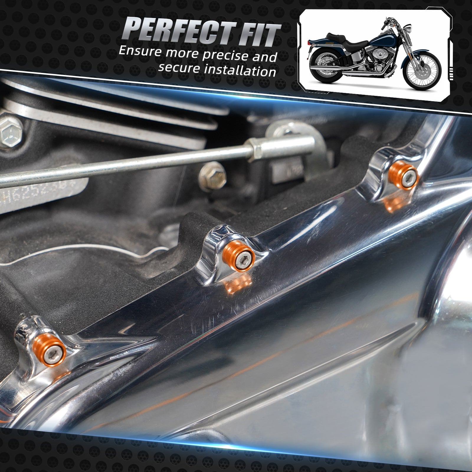M8 Primary Cover Bolt Caps Decorative Trim Rings For Harley Road King Electra Street Glide