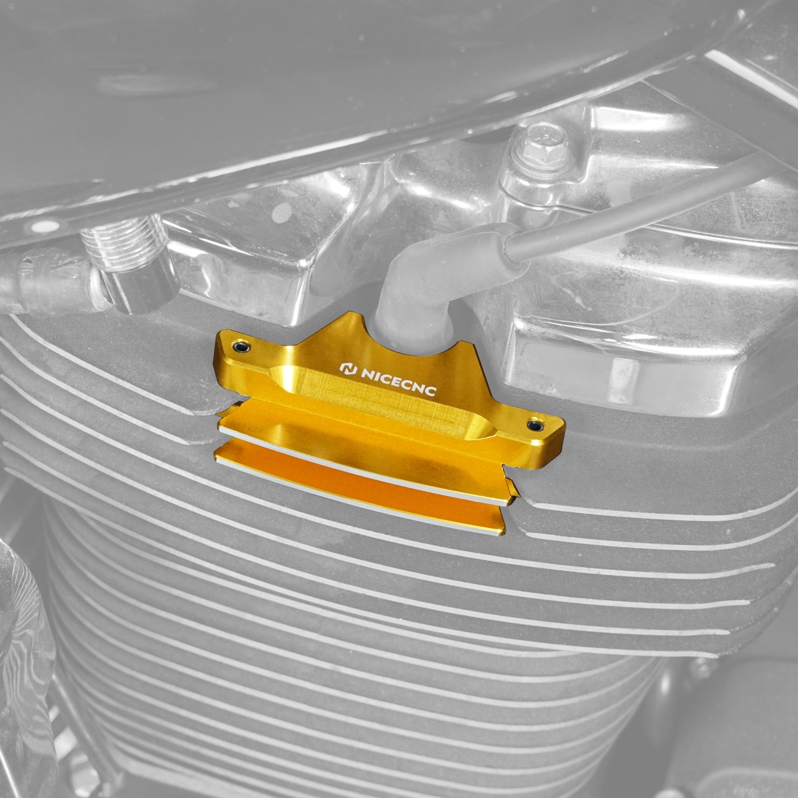 M8 Engine Finned Spark Plug Head Bolt Covers For Harley Road King Electra Street Glide