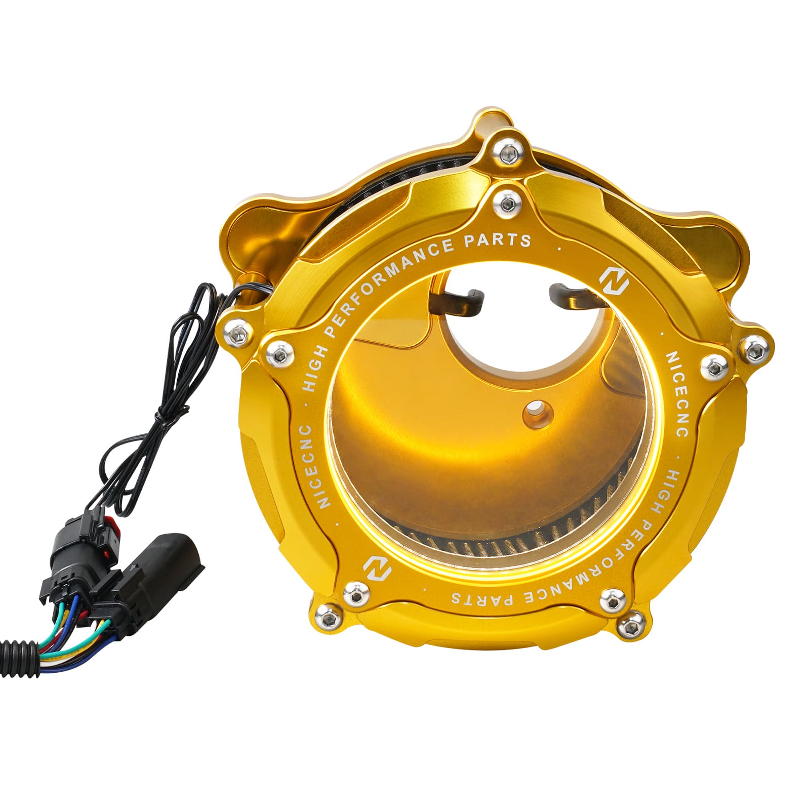 Full Clear M8 LED Air Cleaner Filter Intake Kit For Harley Road King Electra Street Glide