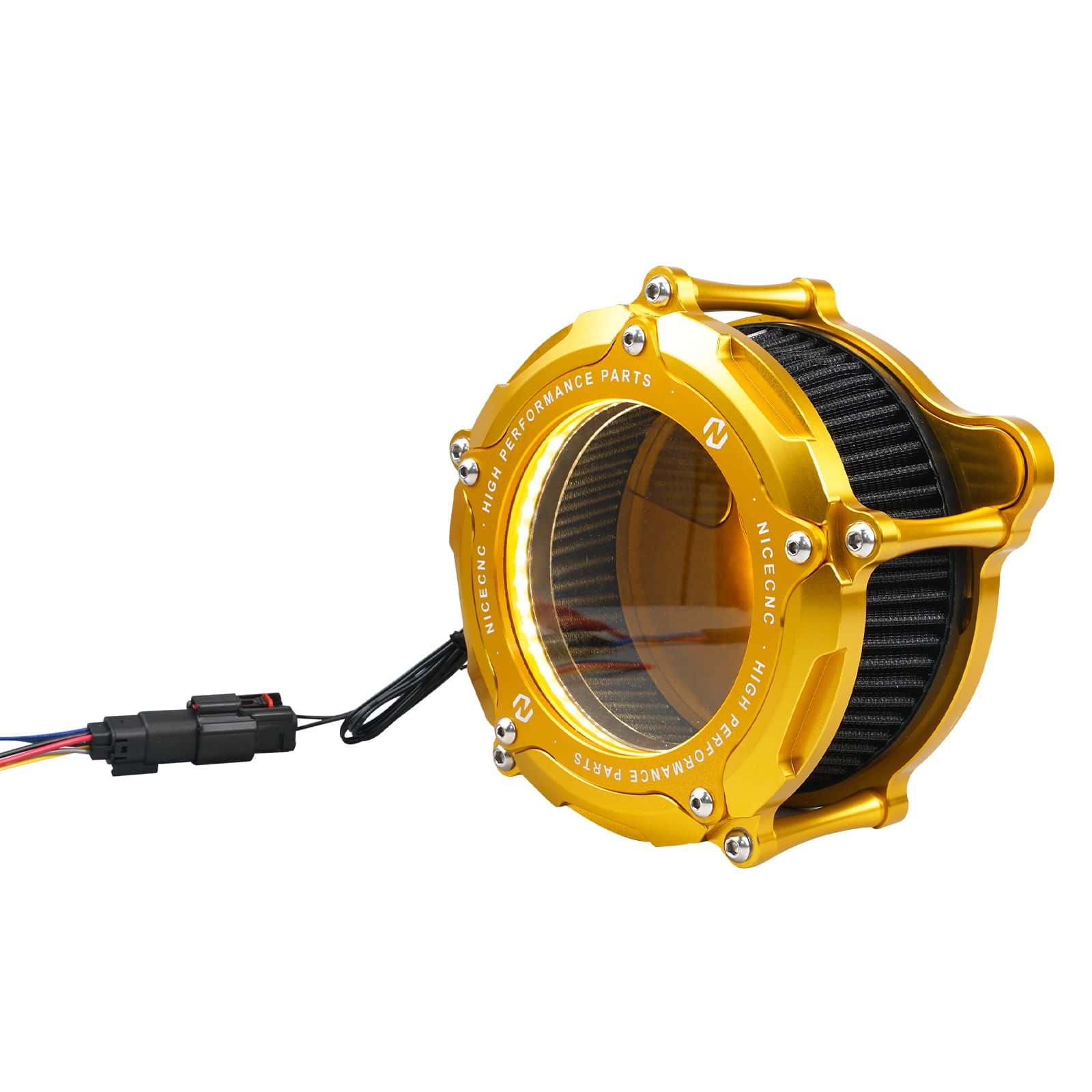 Full Clear M8 LED Air Cleaner Filter Intake Kit For Harley Road King Electra Street Glide