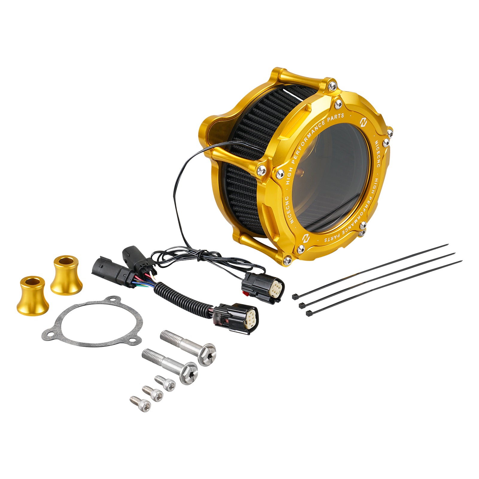 Full Clear M8 LED Air Cleaner Filter Intake Kit For Harley Road King Electra Street Glide