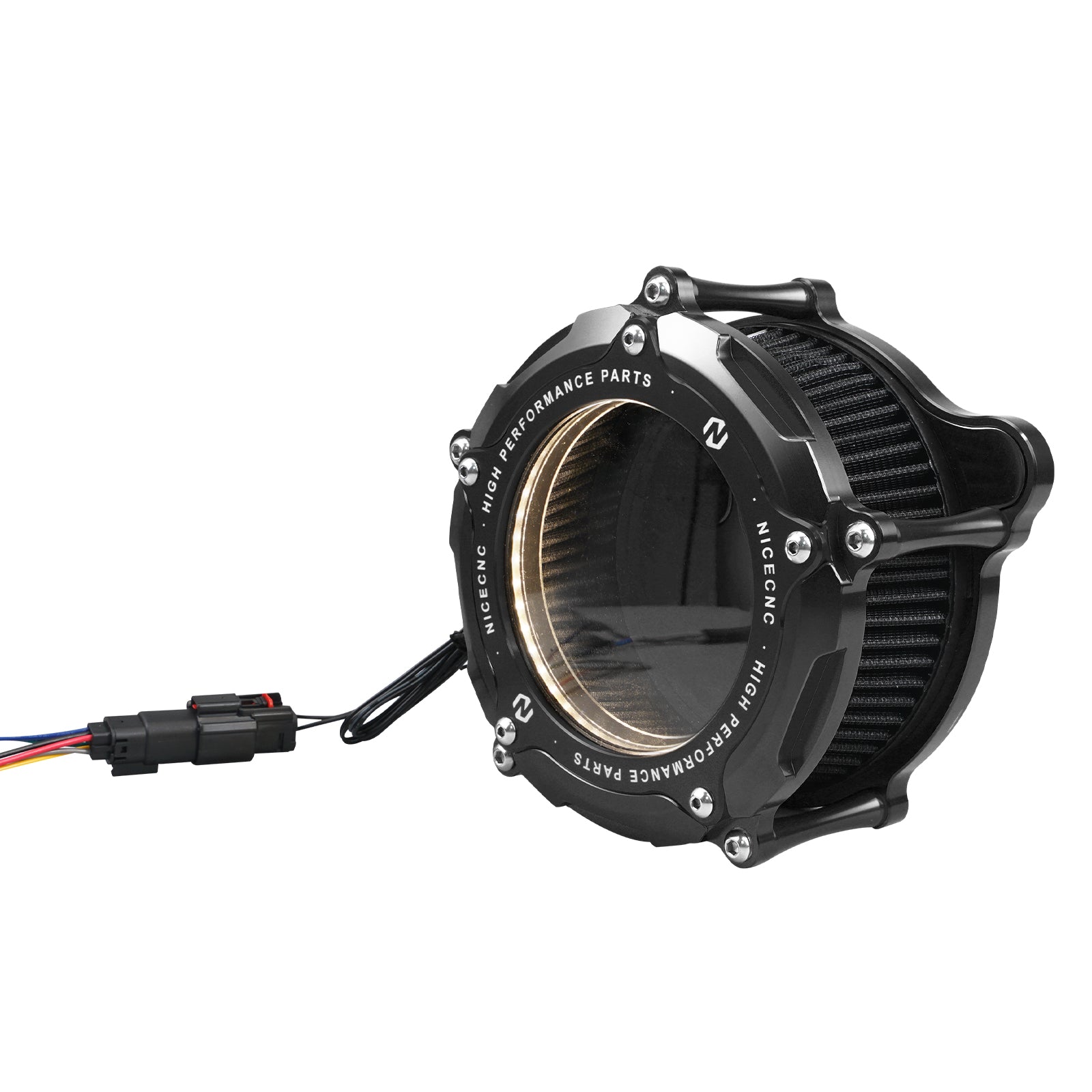 Full Clear M8 LED Air Cleaner Filter Intake Kit For Harley Road King Electra Street Glide