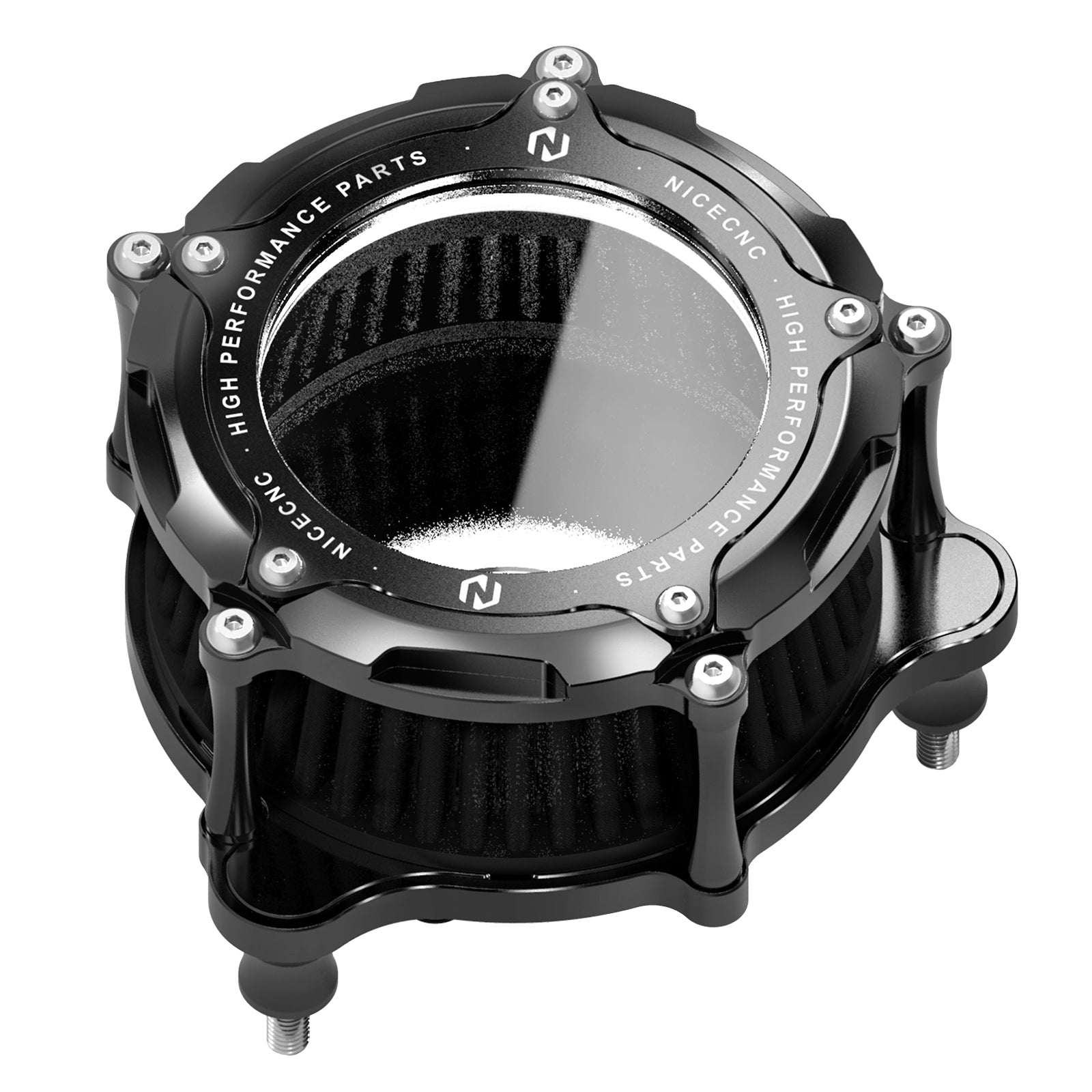 Full Clear M8 LED Air Cleaner Filter Intake Kit For Harley Road King Electra Street Glide