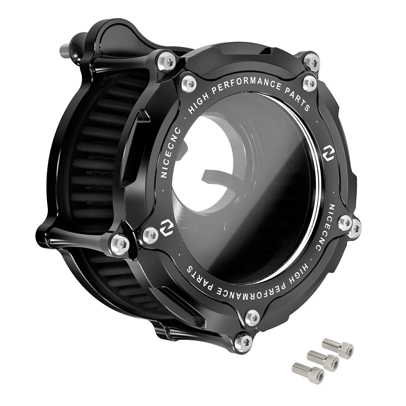 Full Clear M8 LED Air Cleaner Filter Intake Kit For Harley Road King Electra Street Glide