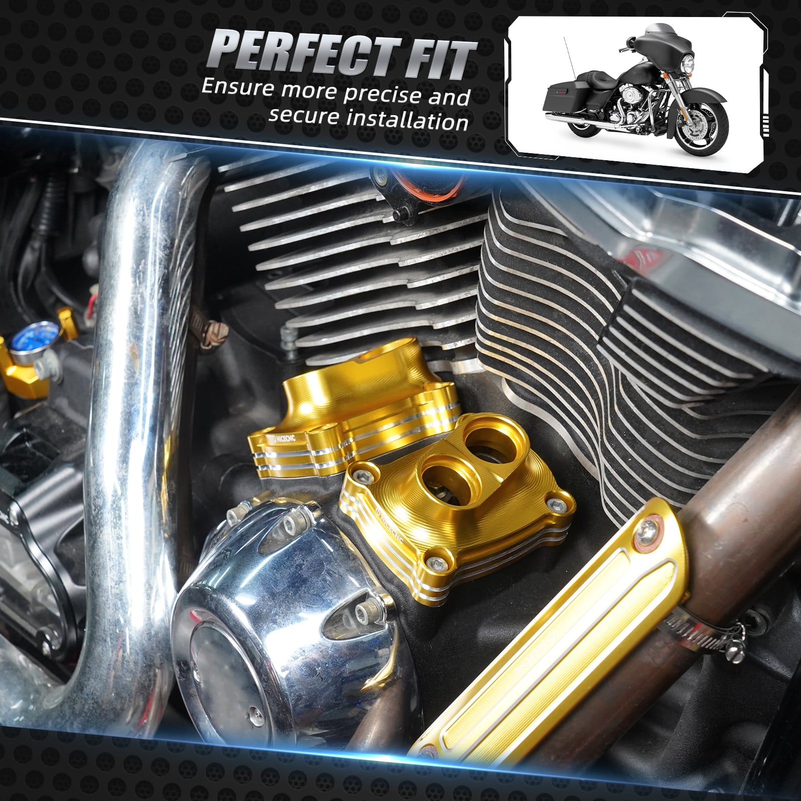 M8 Engine Tappet + Pushrod Tube Covers For Harley Softail Fat Boy Heritage Classic 114