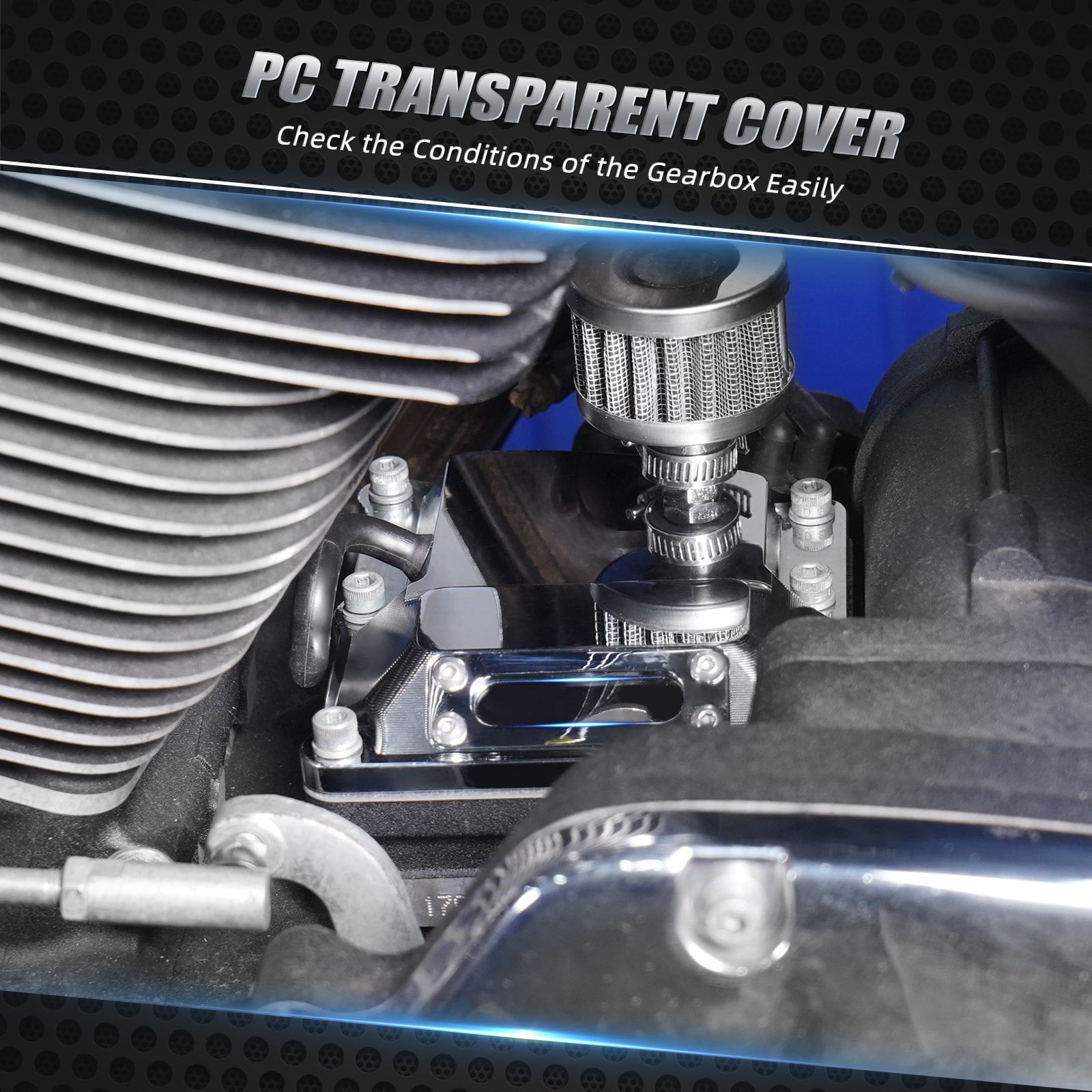 Chrome M8 Engine Vented Transmission Top Cover For Harley Road King Street Glide