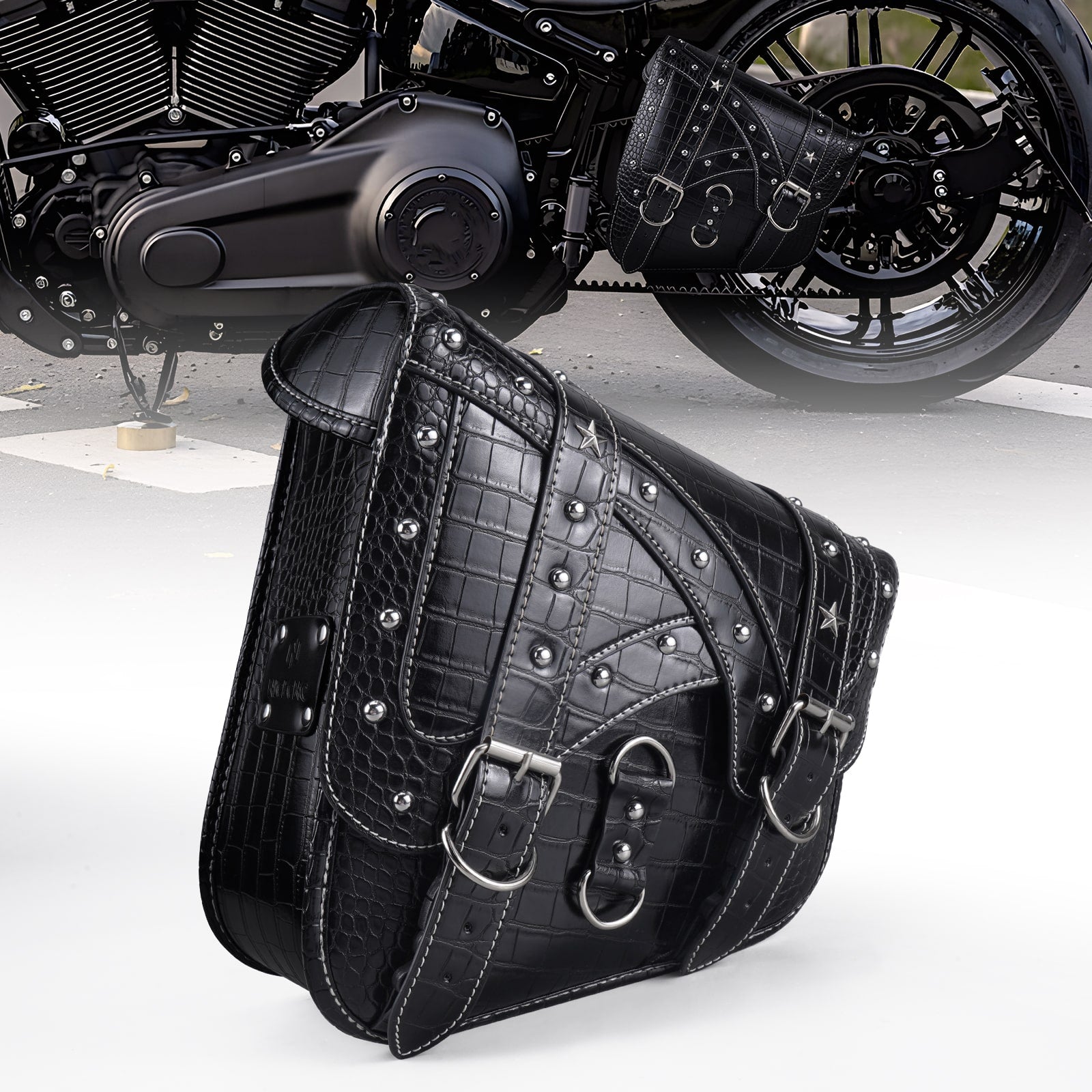 Harley Swingarm Bag Tool Storage Bag PU Leather Texture