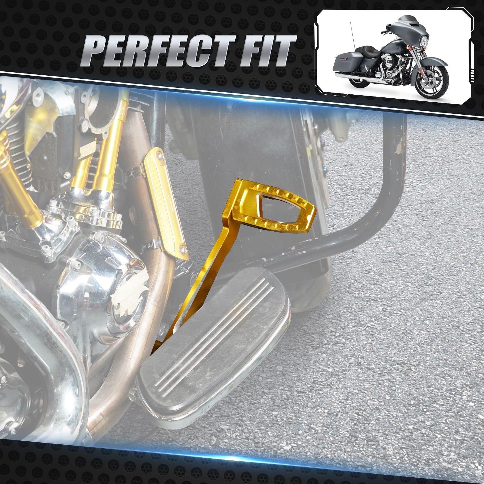 Rear Brake Lever Pedal Kit For Harley Touring Road King Electra Street Glide Ultra Limited