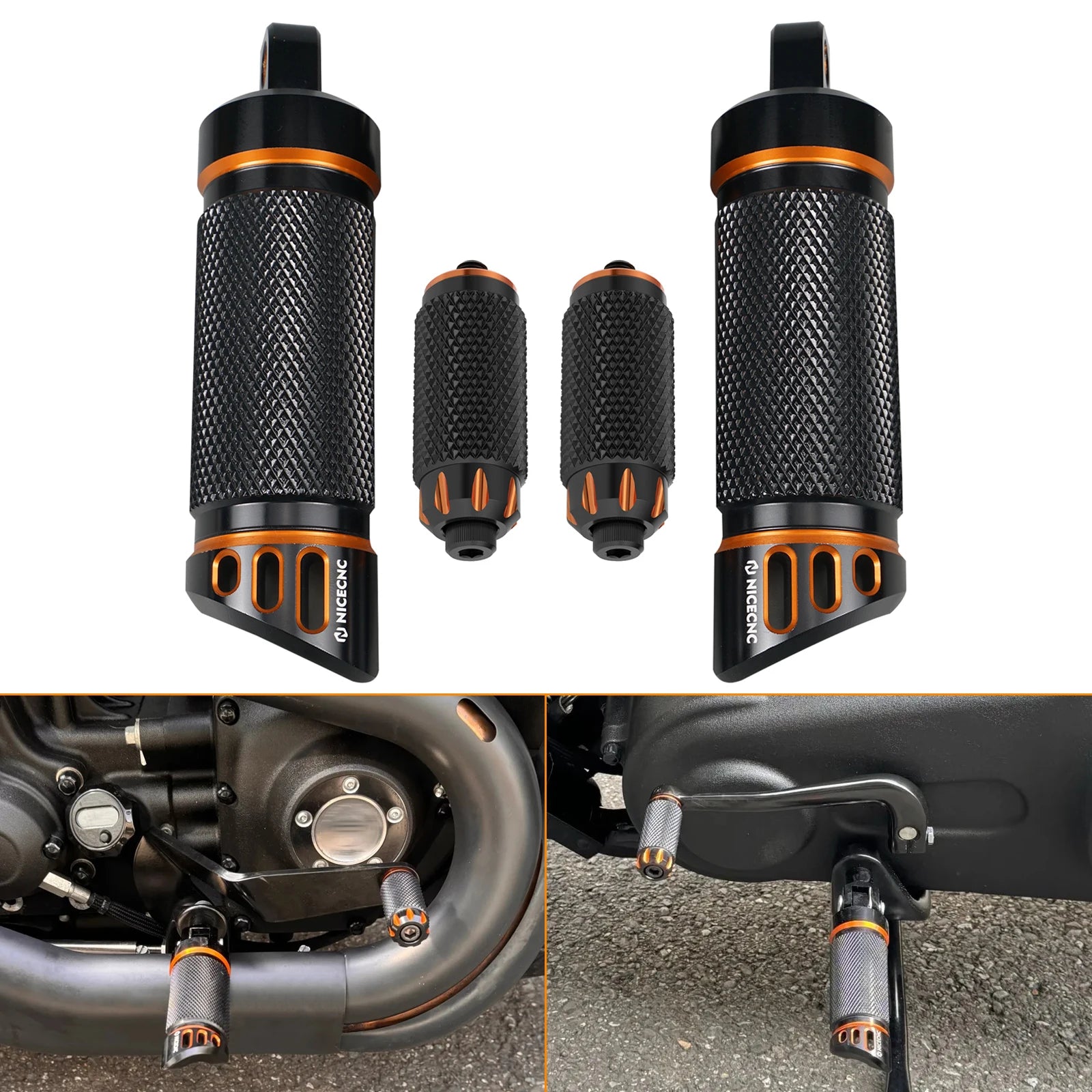 Passenger Footpegs Footrests + Shifter Pegs For Harley Road King Street Glide