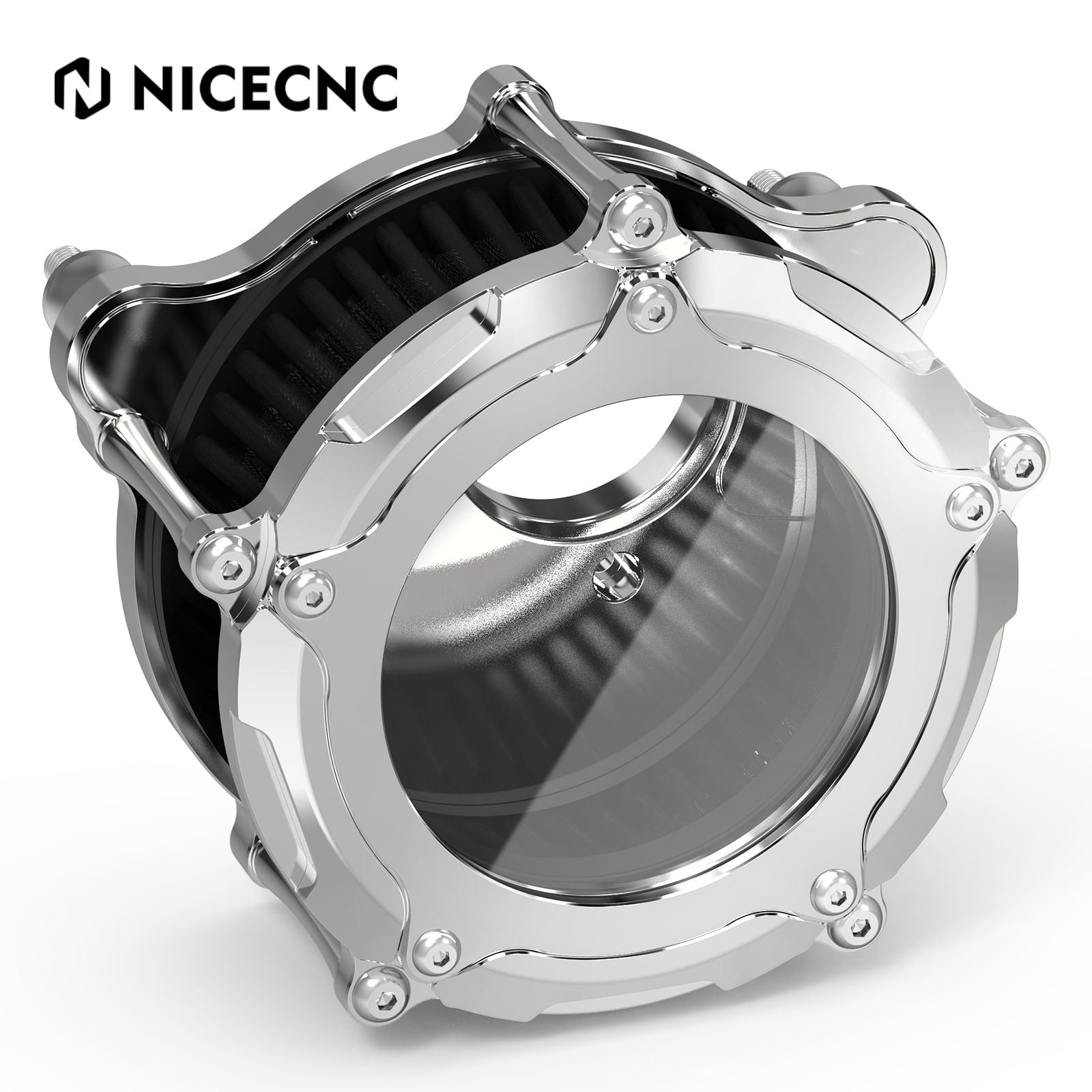 Chrome M8 LED Air Filter Intake Cleaner Kit For Harley Road King CVO Street Road Glide