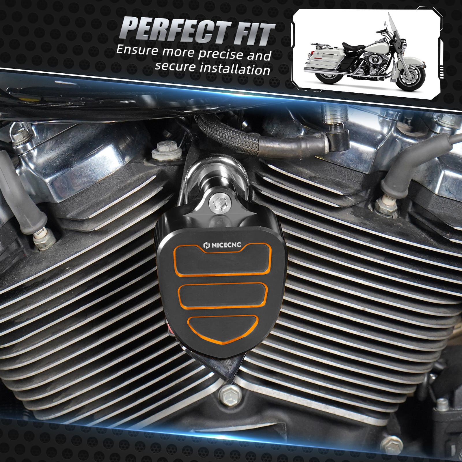 Horn Decorative Trim Cover Kit For Harley Road King Electra Street Glide Ultra Limited