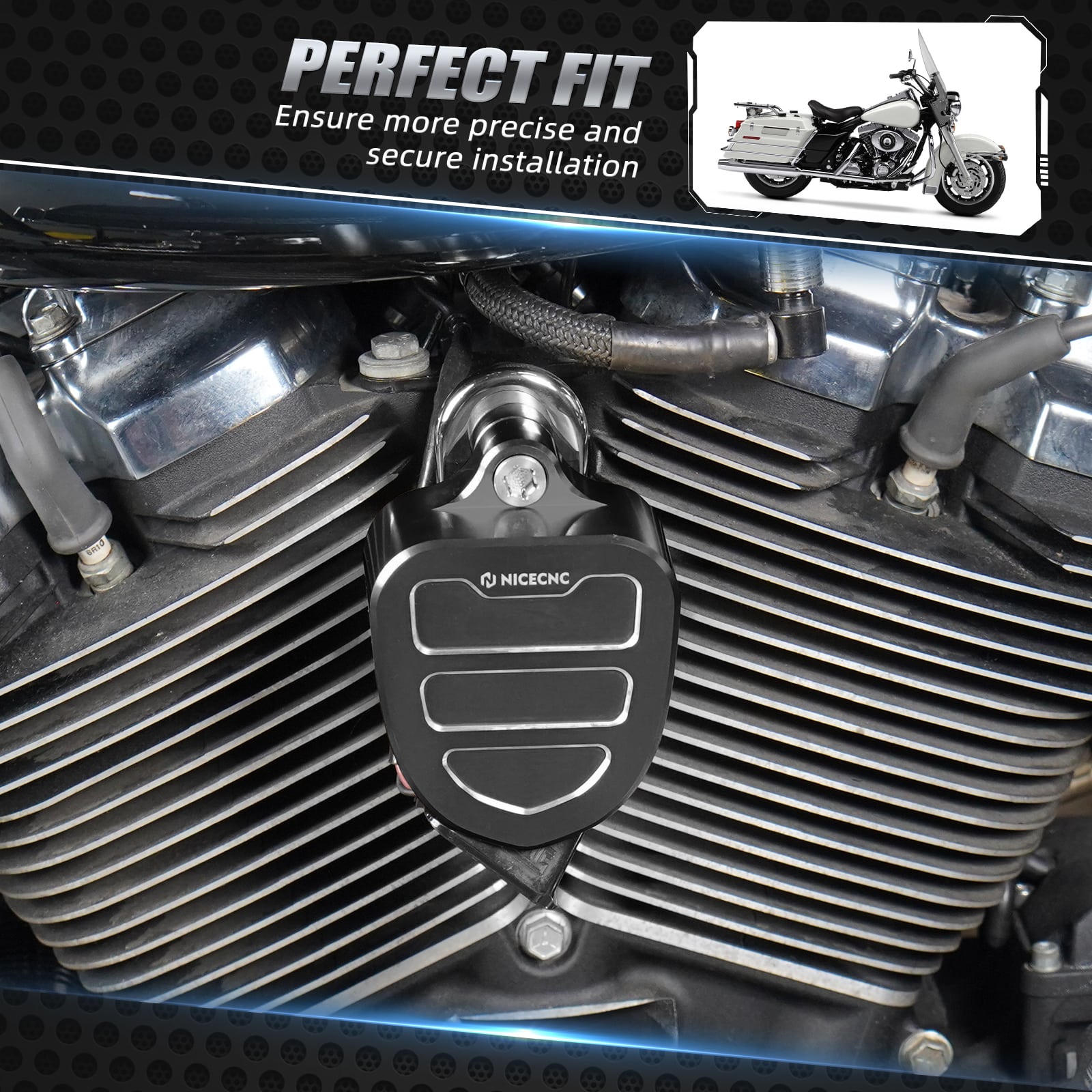 Horn Decorative Trim Cover For Harley Road King Electra Street Glide Freewheeler