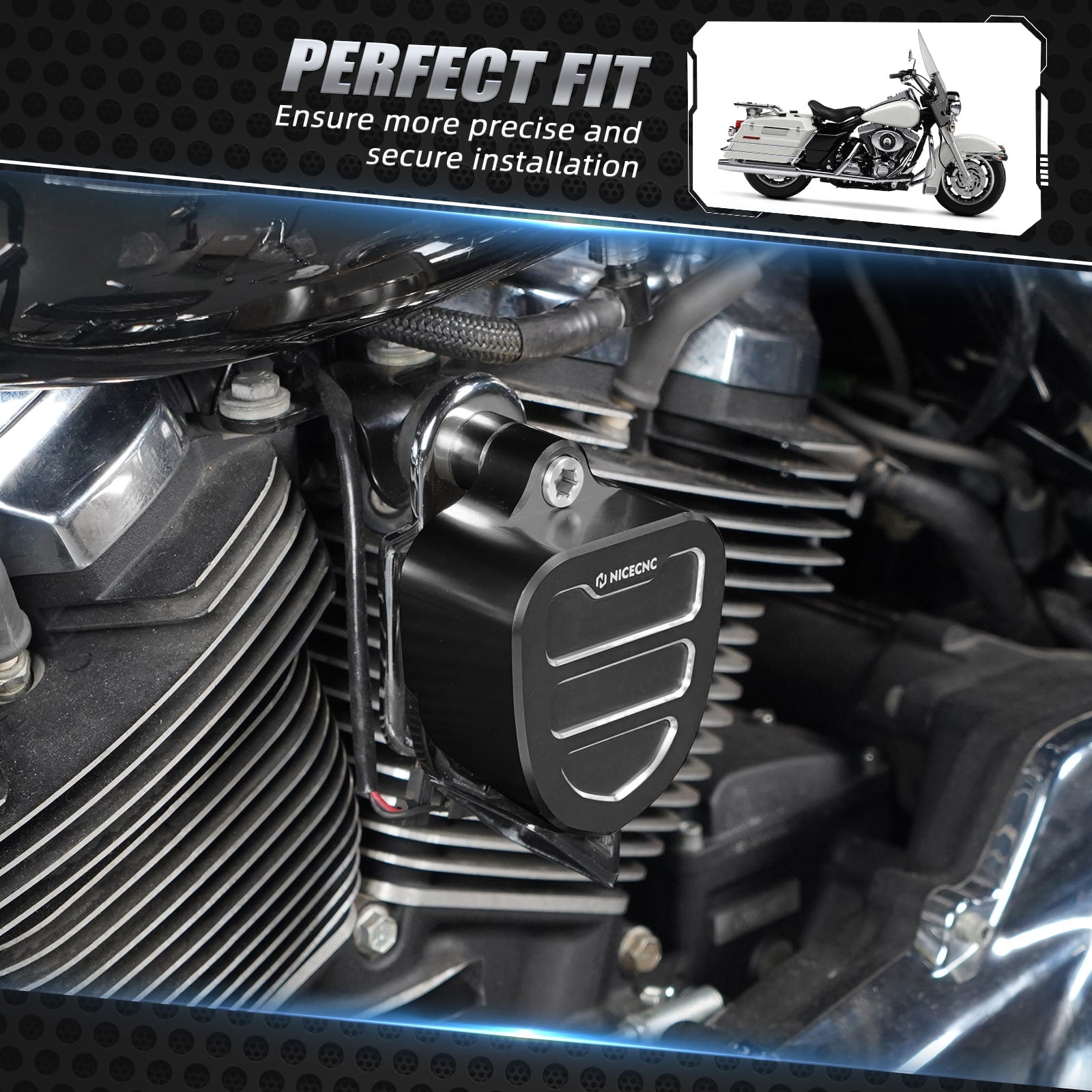 Horn Decorative Trim Cover For Harley Road King Electra Street Glide Freewheeler