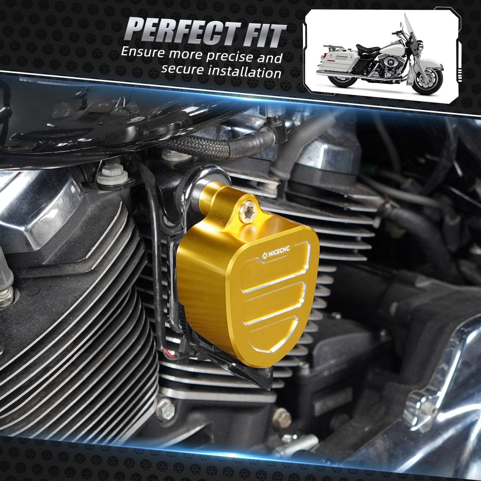 Horn Decorative Trim Cover For Harley Road King Electra Street Glide Freewheeler