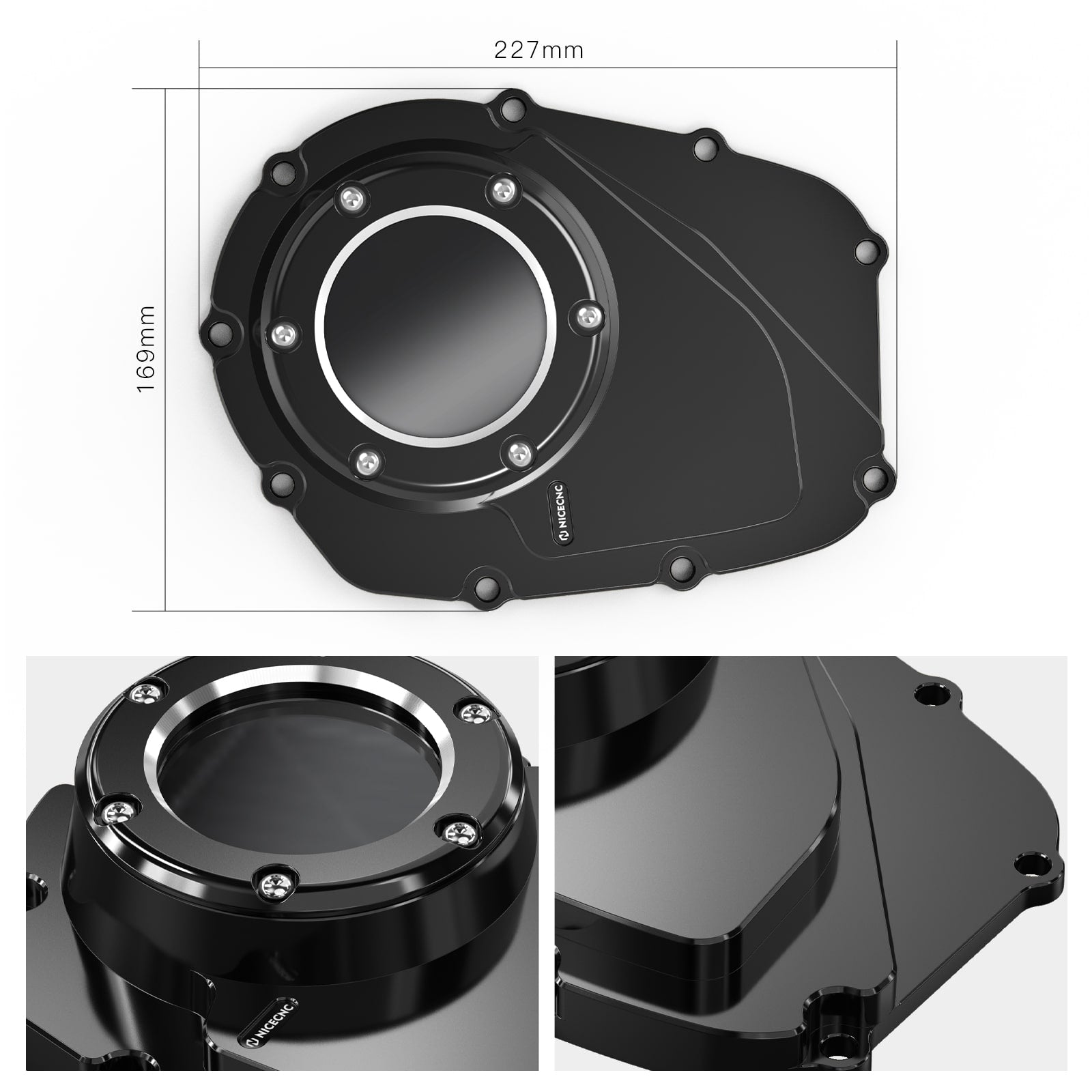 Transparent M8 Camshaft Cam Cover For Harley Softail Street Bob Low Rider Fat Boy