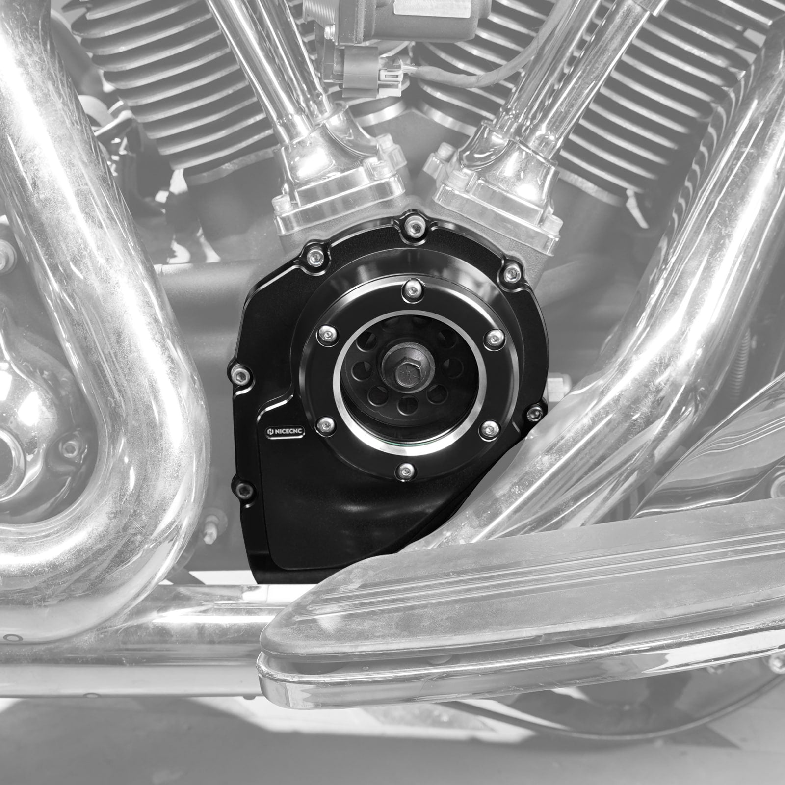 Transparent M8 Camshaft Cam Cover For Harley Softail Street Bob Low Rider Fat Boy