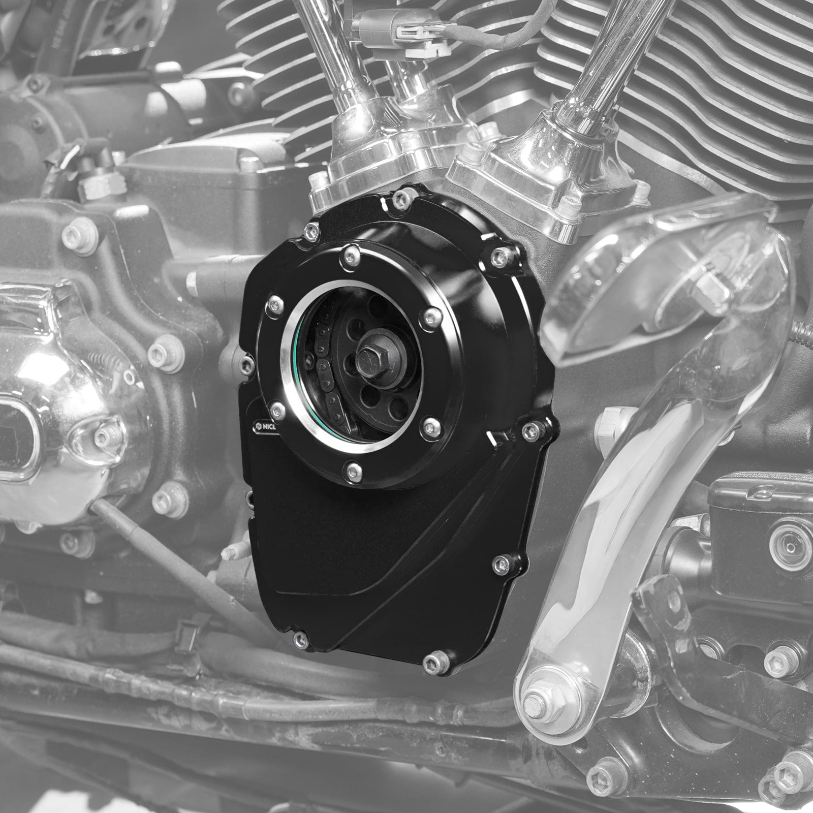 Transparent M8 Camshaft Cam Cover For Harley Softail Street Bob Low Rider Fat Boy