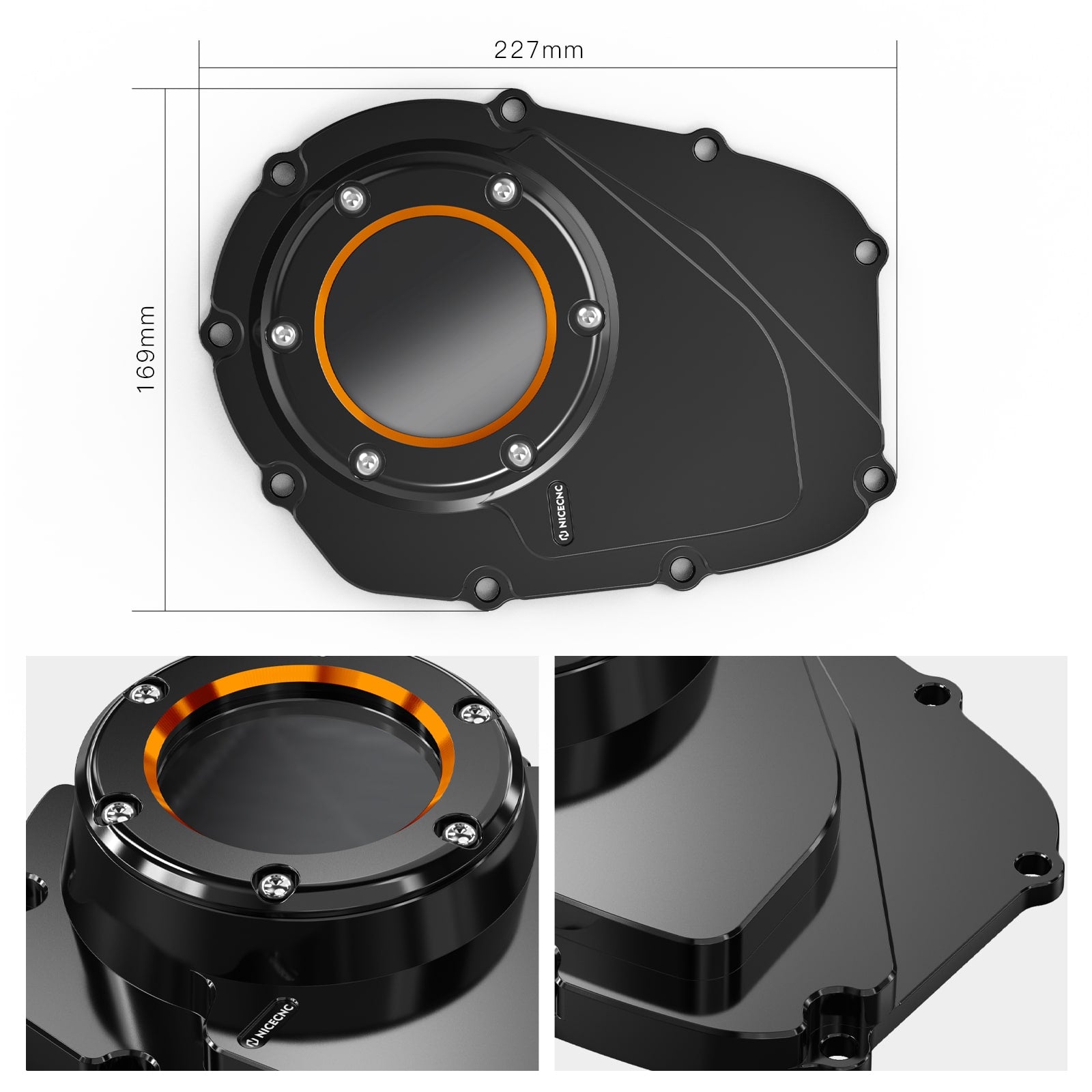 Transparent M8 Camshaft Cam Cover For Harley Softail Street Bob Low Rider Fat Boy