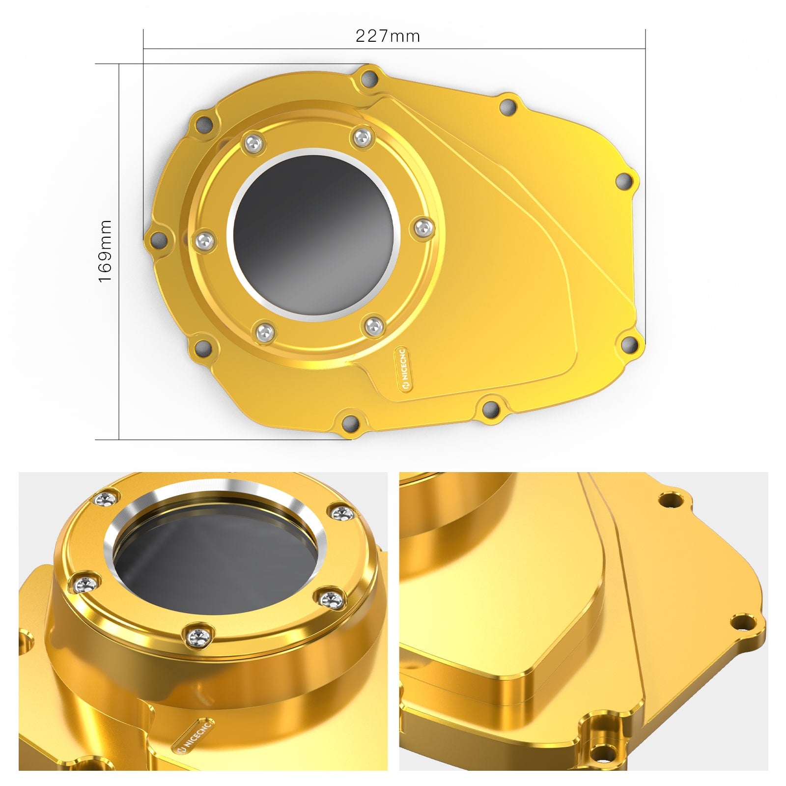 Transparent M8 Camshaft Cam Cover For Harley Softail Street Bob Low Rider Fat Boy