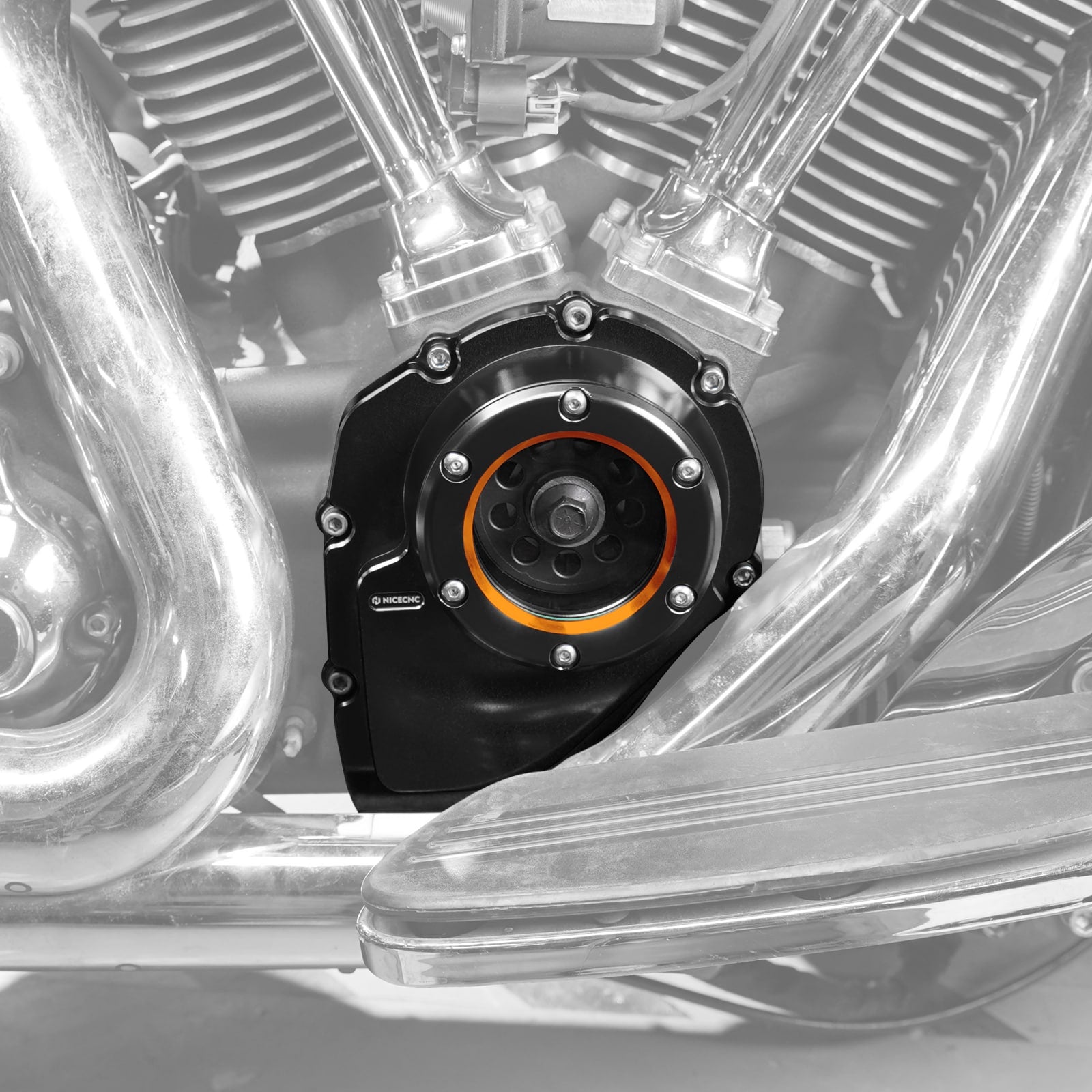 Transparent M8 Camshaft Cam Cover For Harley Softail Street Bob Low Rider Fat Boy