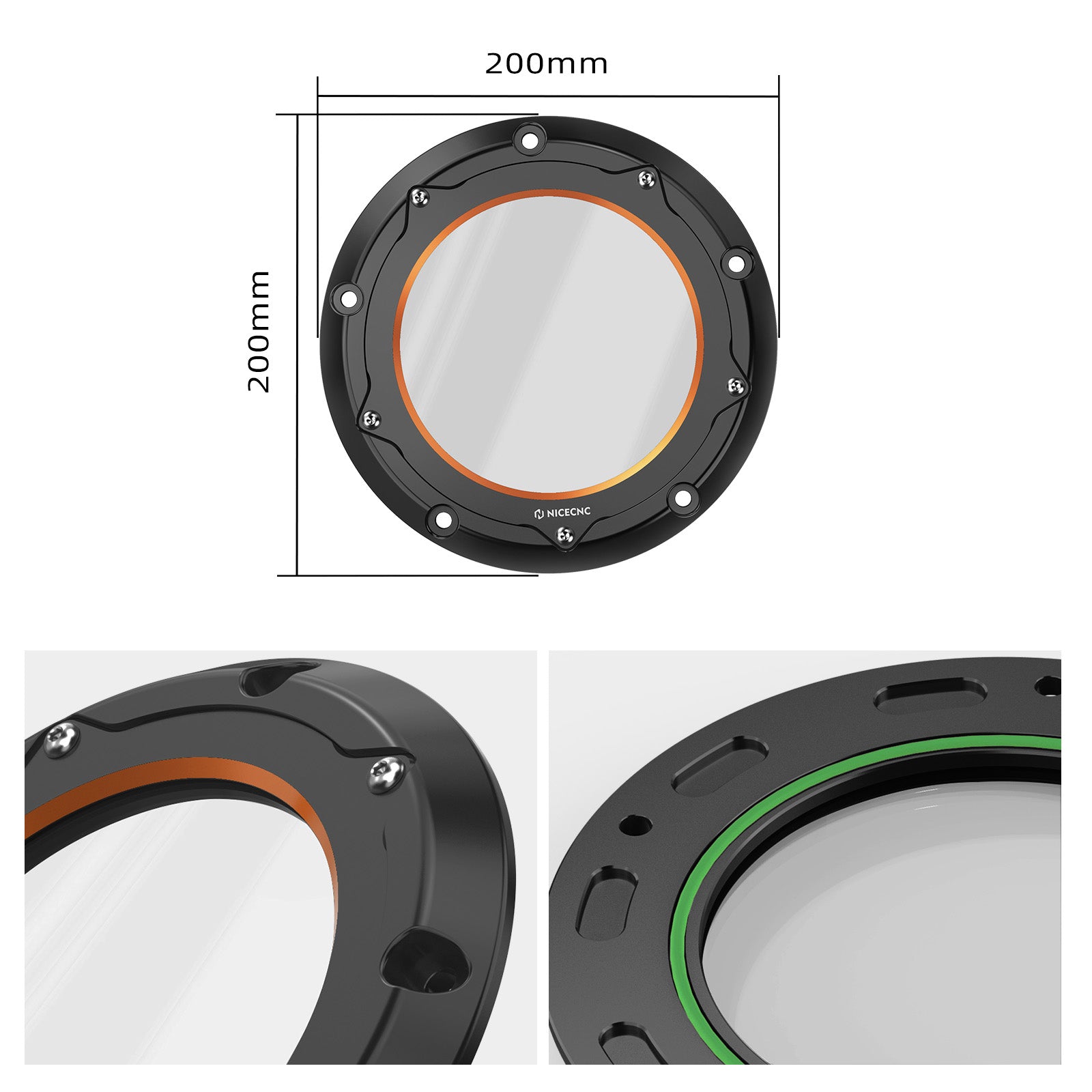 Transparent M8 Primary Derby Clutch Cover For Harley Road King Street Glide Ultra Limited