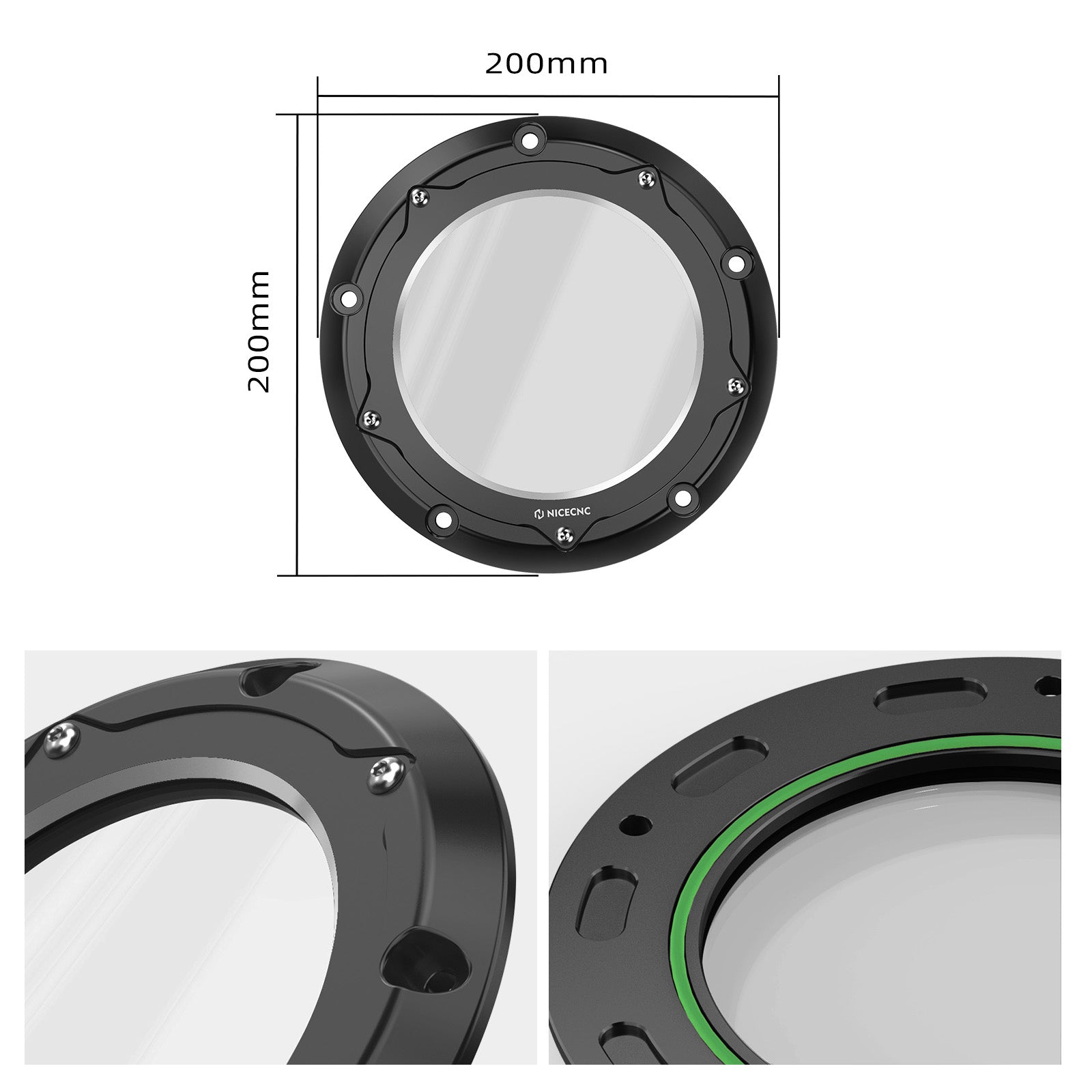 Transparent M8 Primary Derby Clutch Cover For Harley Road King Street Glide Ultra Limited