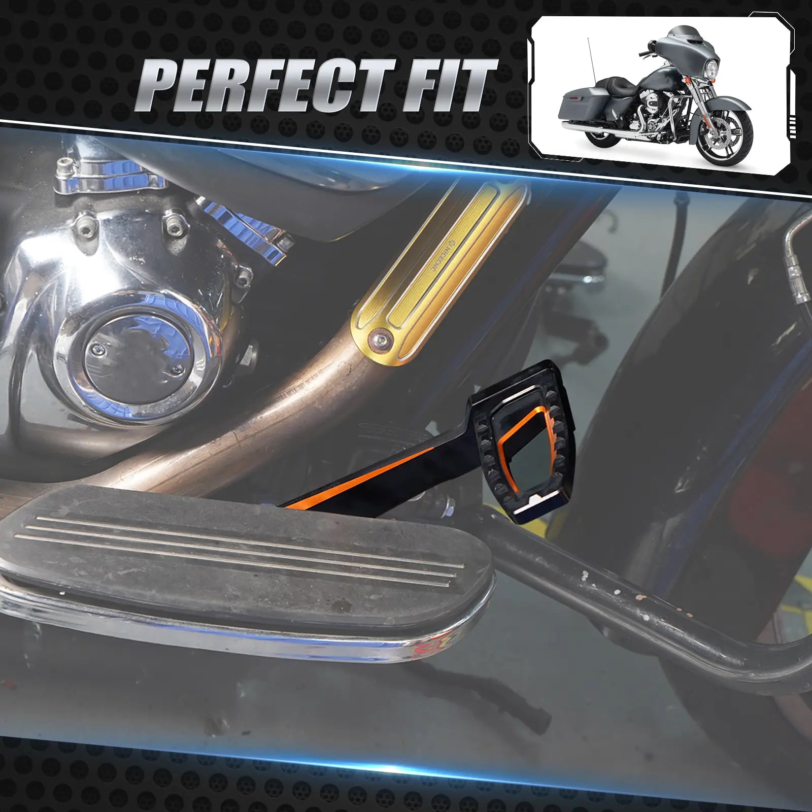 Rear Brake Pedal + Heel Toe Shifter Levers For Harley Road King Street Glide Ultra Limited