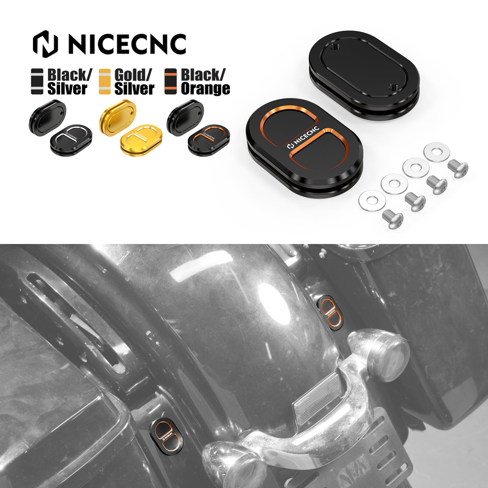 Antenna Hole Plug Filler Cover Kit For Harley Road King Street Glide Road Glide
