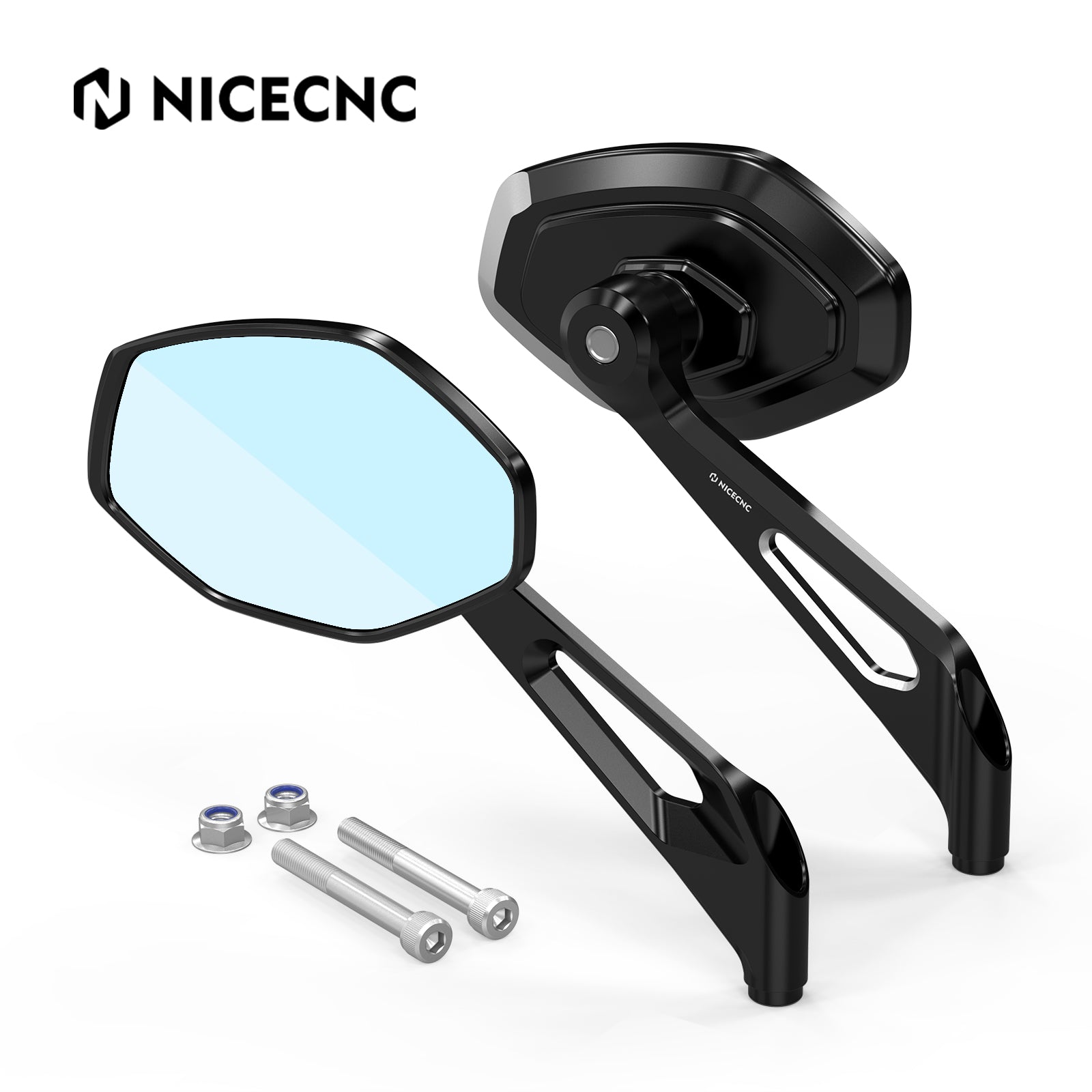 Convex Rear View Mirrors Kit For Harley Softail Deluxe Slim Fat Boy Heritage Classic