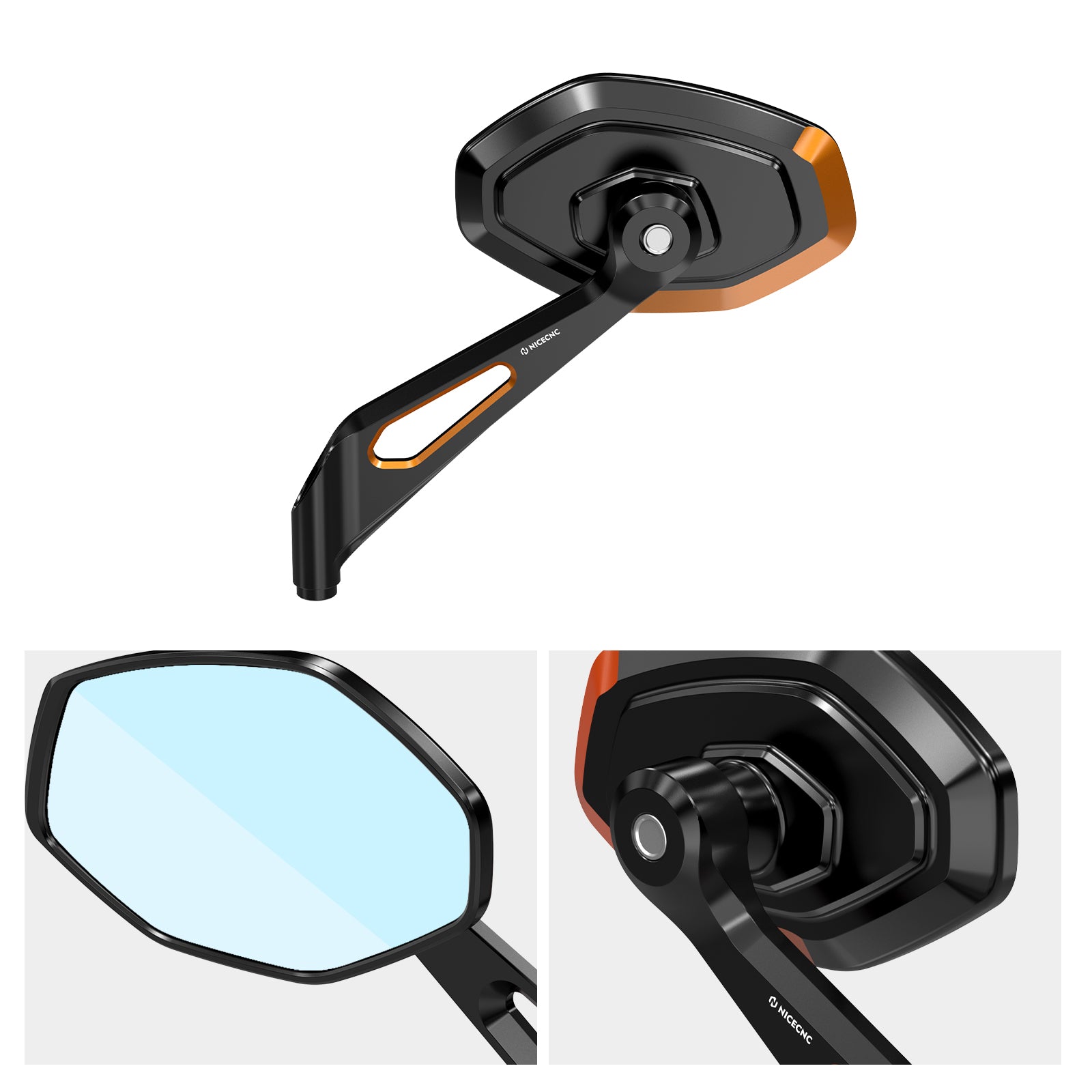 Convex Rear View Mirrors Kit For Harley Softail Deluxe Slim Fat Boy Heritage Classic