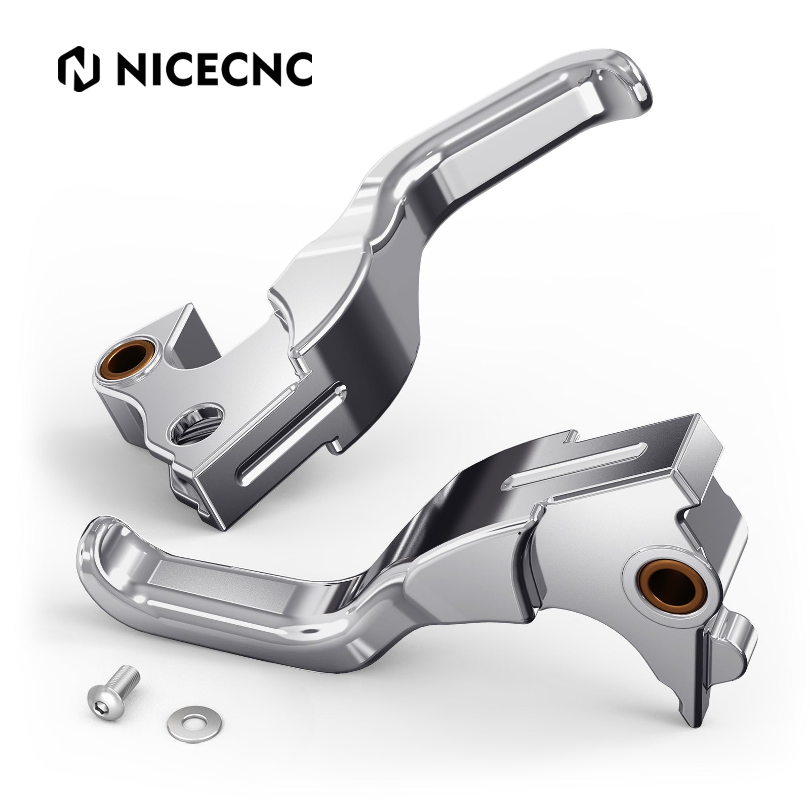 Chrome 2-Finger Short Brake Clutch Levers For Harley Sportster 1200 883 72 48 XL
