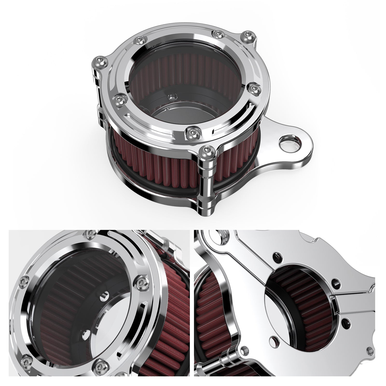 Full Clear Air Cleaner Intake Filter Kit For Harley Sportster 1200 48 XL Iron 883 XL883N