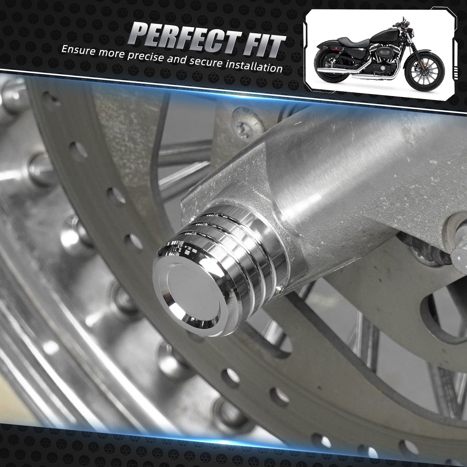 Chrome Front Axle Nut Covers Caps For Harley Sportster 1200 883 72 48 XL