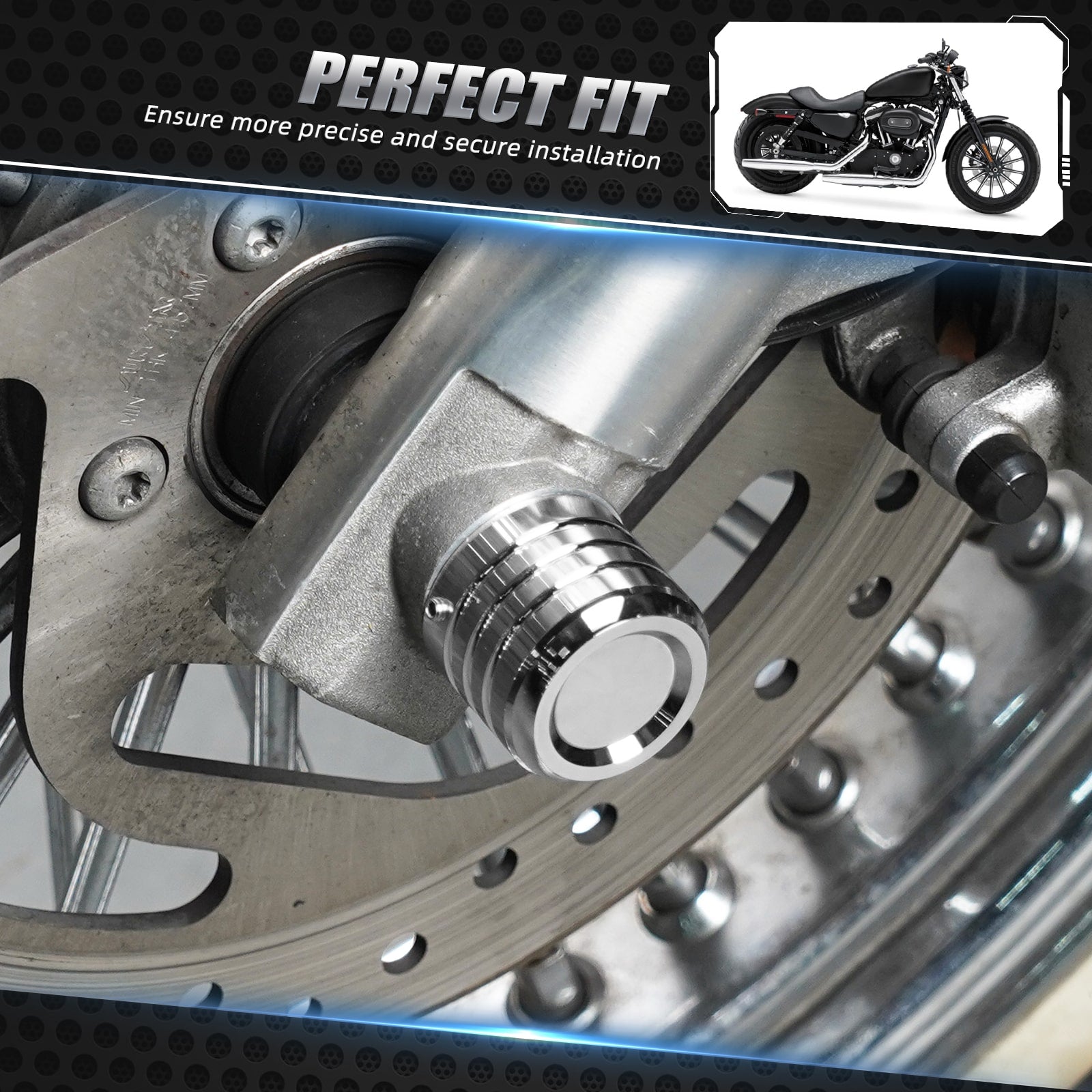 Chrome Front Axle Nut Covers Caps For Harley Sportster 1200 883 72 48 XL