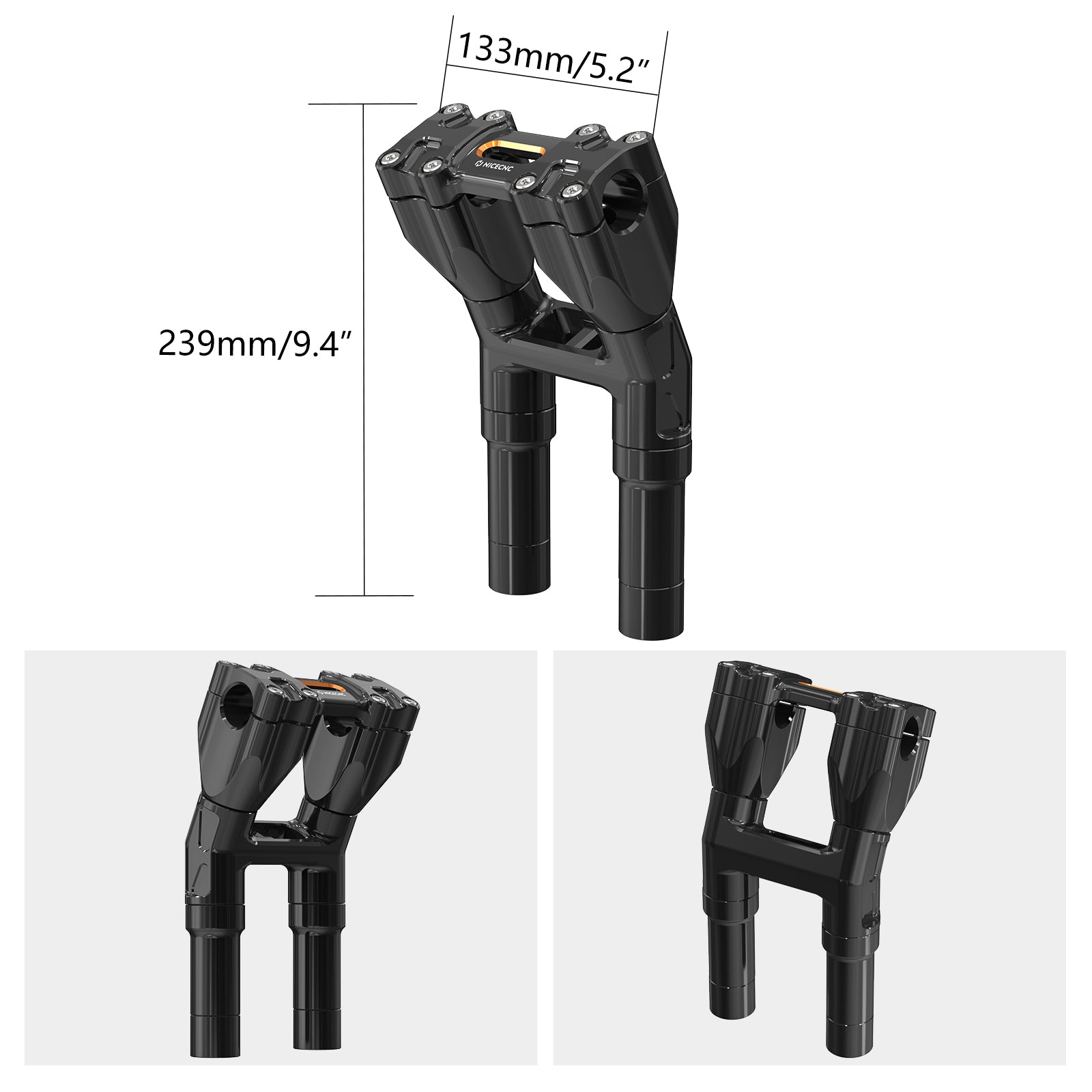 Modular Kickback Handlebar Riser For Harley Dyna Fat Street Bob Low Rider Super Glide