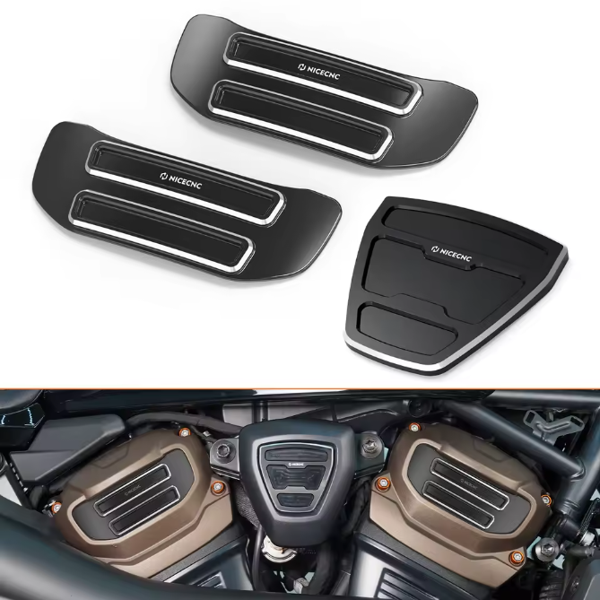 Cam Sprocket Medallions Trim + V-Side Cover For Harley Sportster S 1250 Pan America