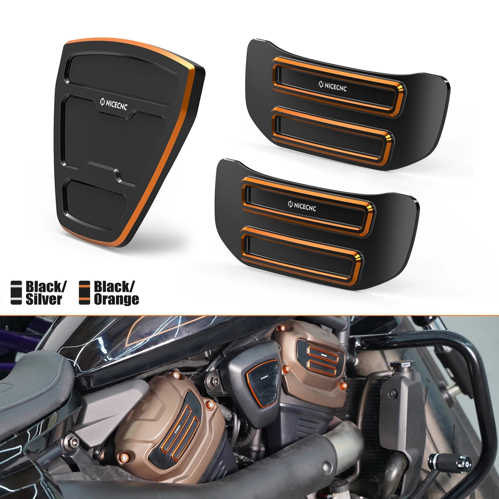 Cam Sprocket Medallions Trim + V-Side Cover For Harley Sportster S 1250 Pan America